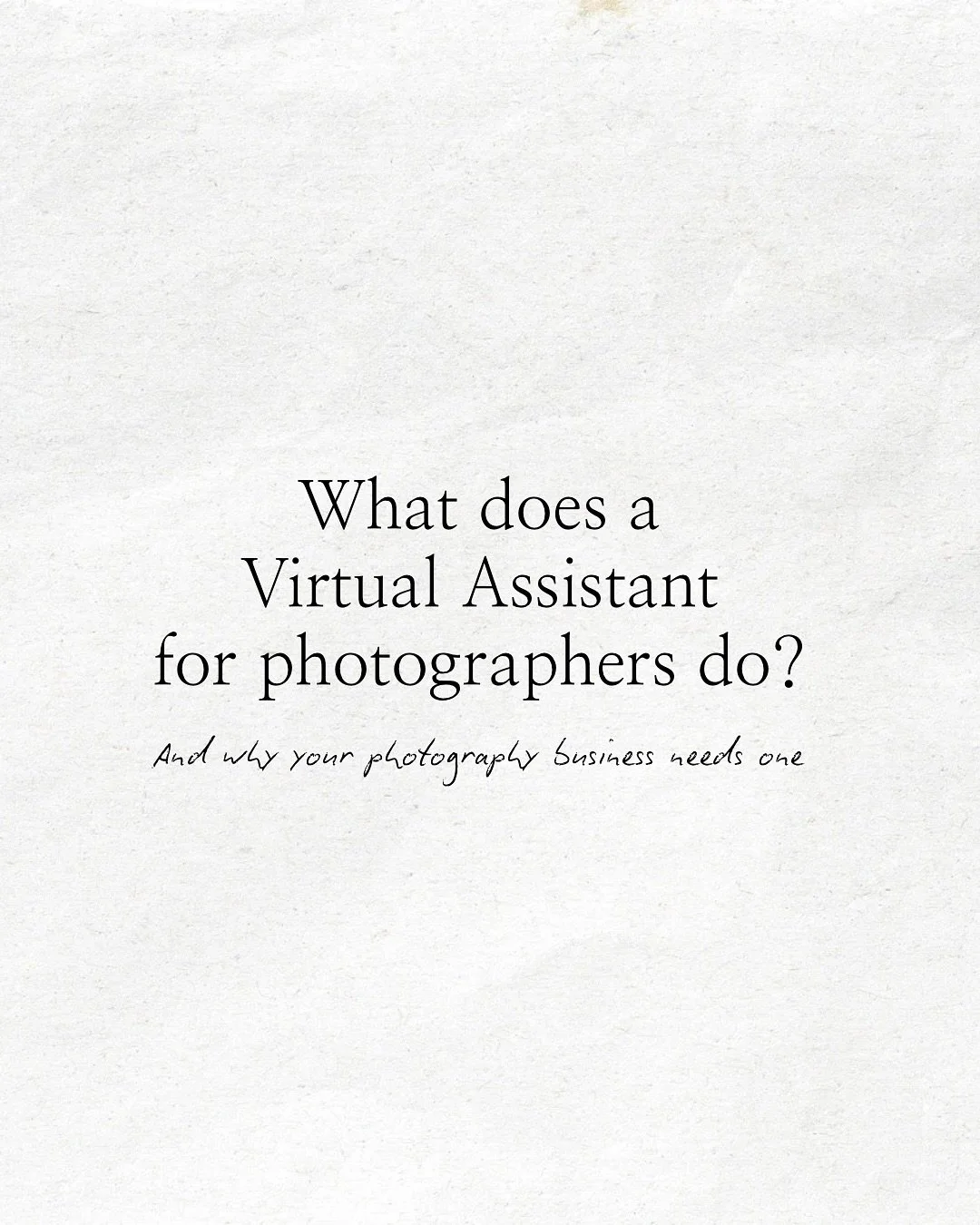 Running a photography business is so much more than just taking photos, and it can get overwhelming fast.

That&rsquo;s where a Virtual Assistant comes in!

From responding to inquiries and updating automations to sending galleries, posting on Instag