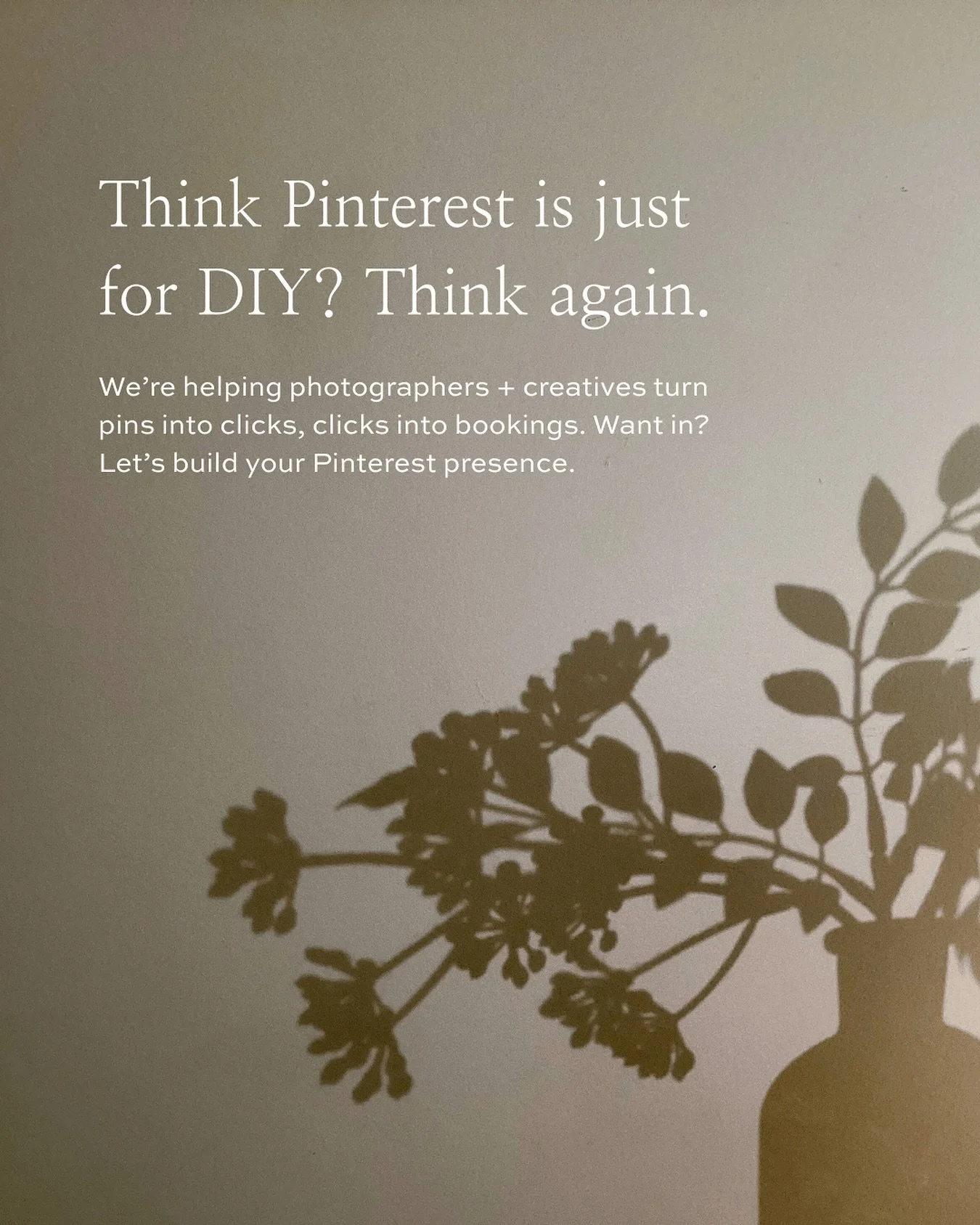 Think Pinterest is just for DIY projects? Think again. Pinterest is one of the most powerful marketing tools for photographers and creatives. Great for driving traffic, boosting brand visibility, and turning dream clients into real bookings.

Imagine