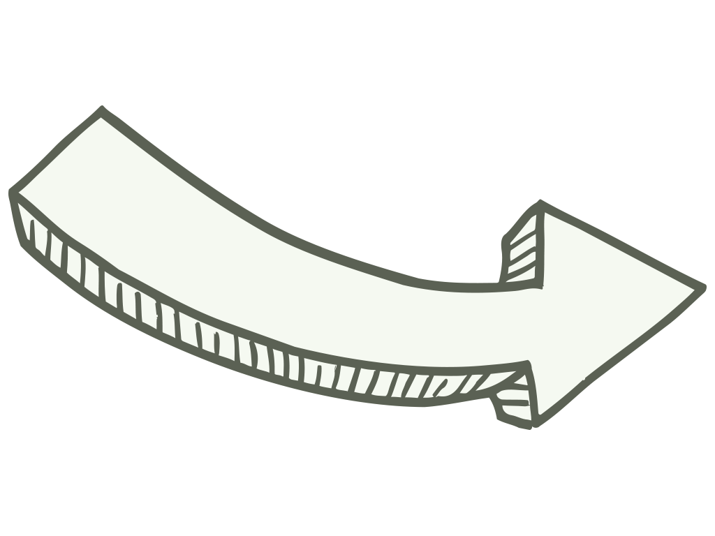 Illustration of a curved arrow pointing to the right.