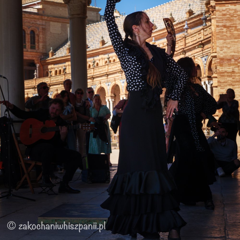 Taniec flamenco- Plaza de España, Sewilla