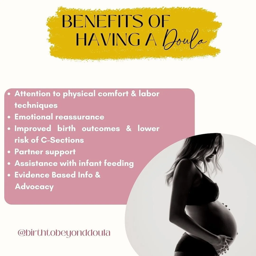 ︎ ☼︎ Not sure what a doula does? I didn't know either when I had my first baby! 

☼︎ Doulas are trained to provide continuous one on one care, as well as informational, physical support, and emotional support to birthing persons and their partners if