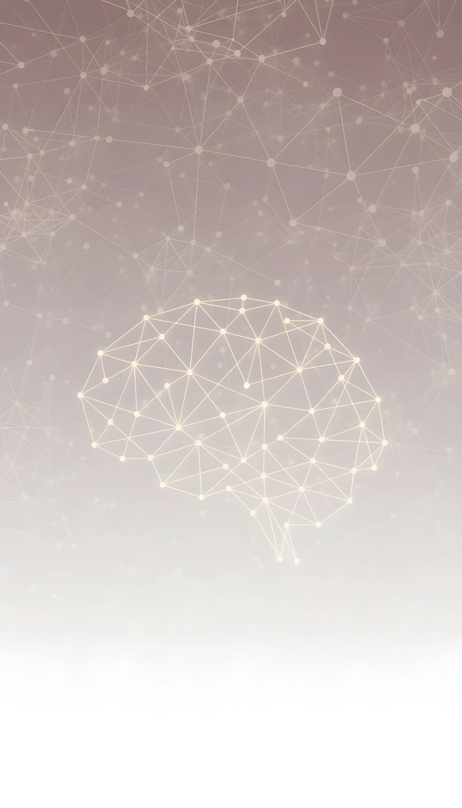 A digital graphic of a brain made of interconnected lines and dots, with a network of similar connections in the background.