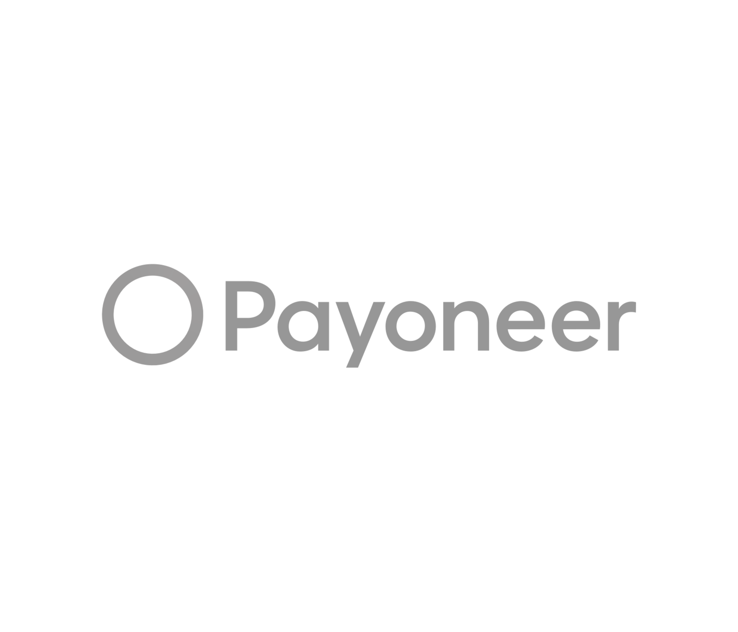 Payoneer logo on a black background with the name in gray font.
