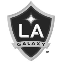 LA Galaxy shield logo with a silver and black color scheme.