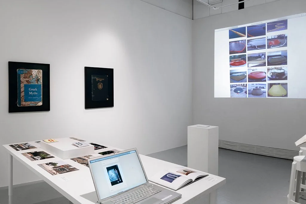 Works by (L to R) Sanaz Mazinani, Dina Kelberman, Eric Oglander, and Edie Fake