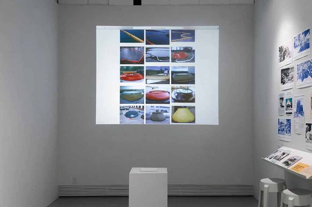 Dina Kelberman, I'm Google, 2011-Ongoing, Website (Center);  Marc Fischer/Public Collectors, Hardcore Architecture, 2014-Ongoing, Risograph printed posters, zines, Sizes Vary (Right)