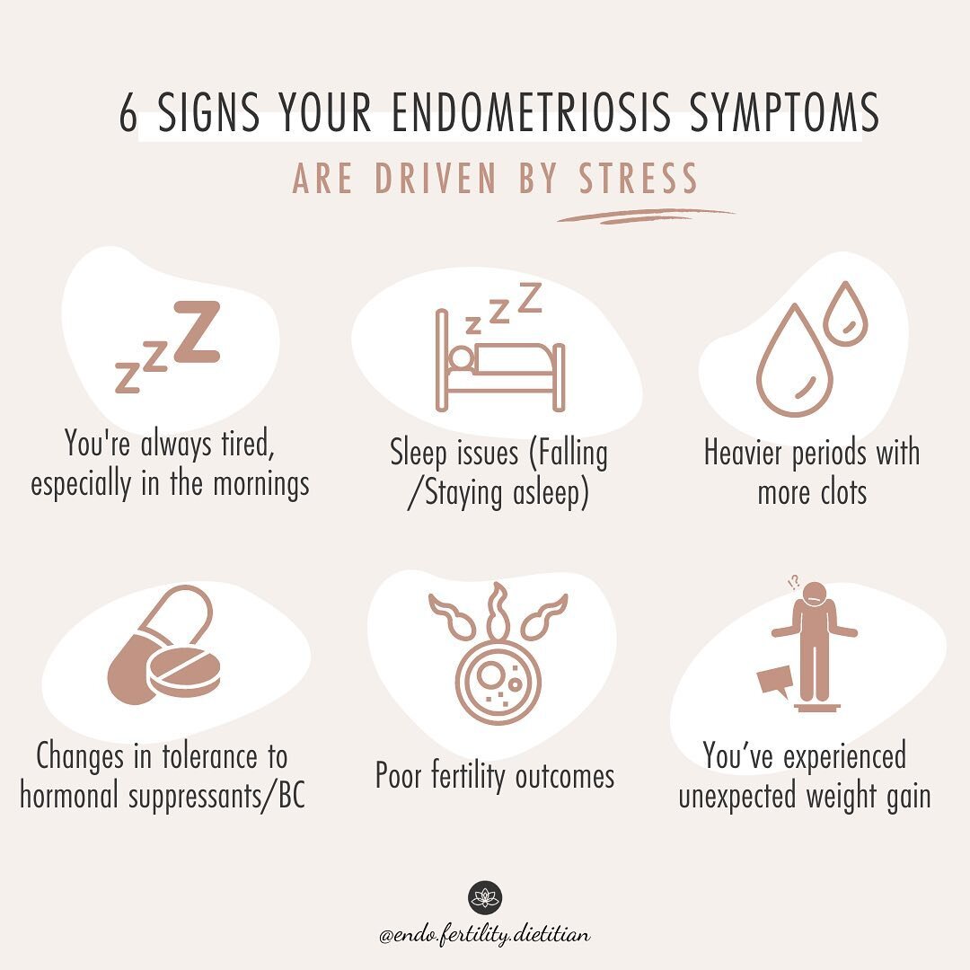 Endobabe, did you know that stress has a massive role to play in your endometriosis symptoms 🔥?

Here are 6 signs that stress may be making your endo symptoms worse and why! ⬇️

😴&nbsp;You&rsquo;re always tired, especially in the morning

⚖️&nbsp;Y