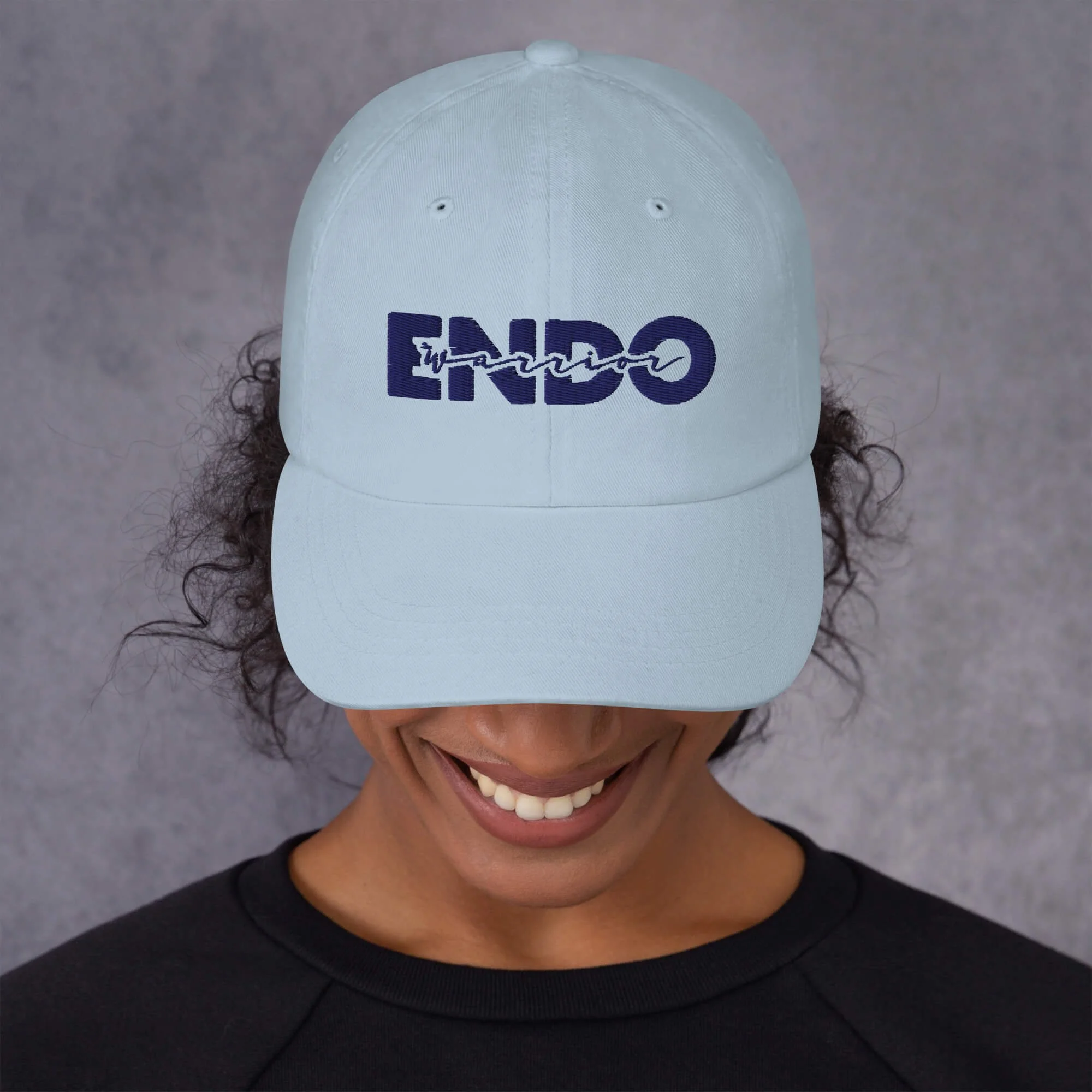 endometroiss-merch-classic-dad-hat-light-blue-front-69aecd20018eb.jpg