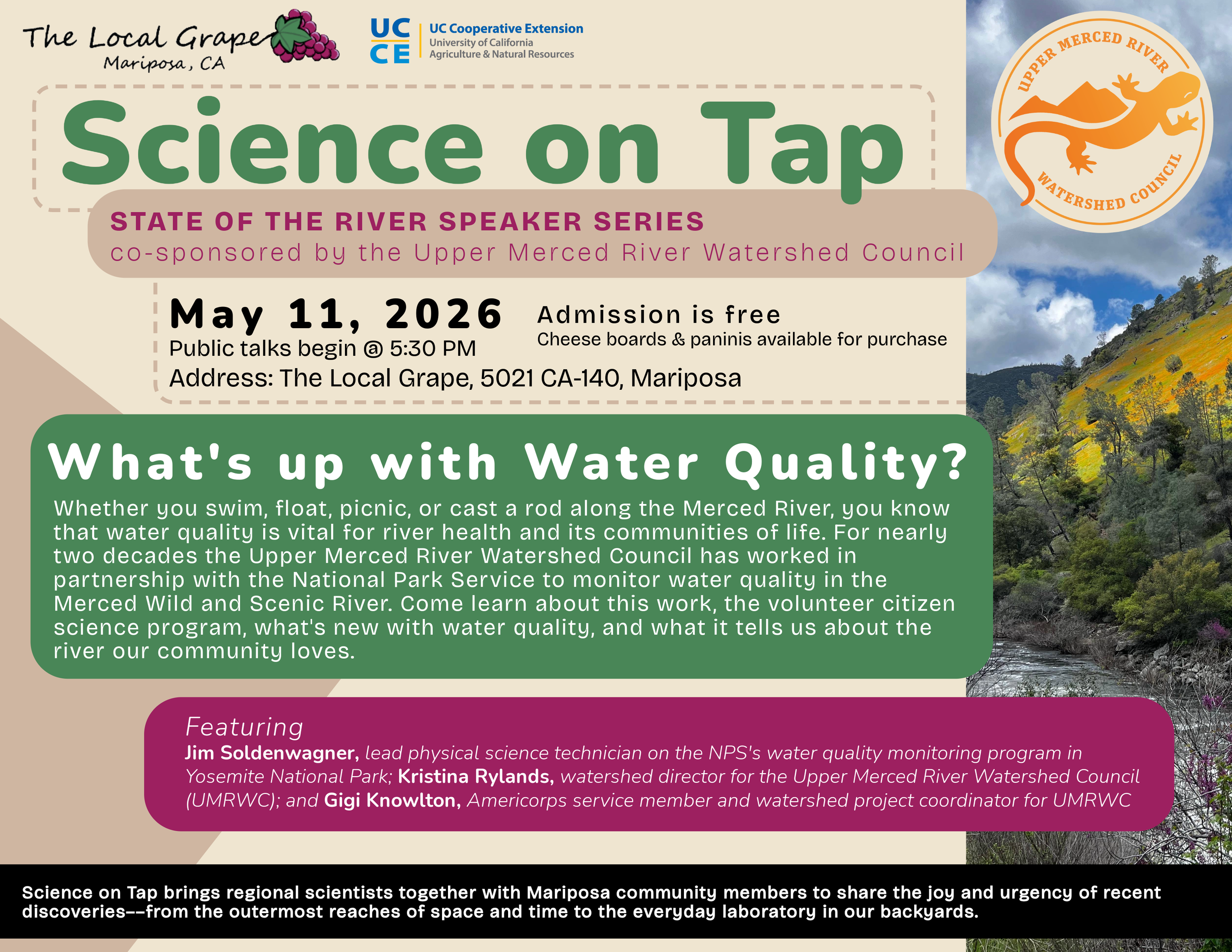 SCIENCE ON TAP STATE OF THE RIVER SERIES What’s up with water quality?