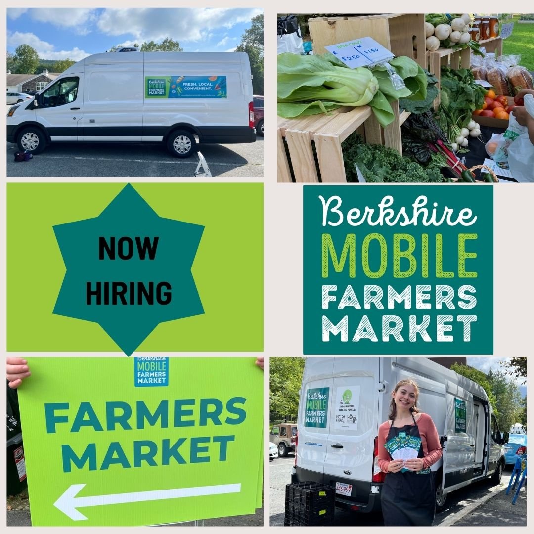 Join the @berkshiremobilefarmersmarket team! In 2024 we plan to operate the Berkshire Mobile Farmers Market at approximately six locations across the county weekly from June through October. We are hiring 2-3 market coordinators to cover these 6 mark