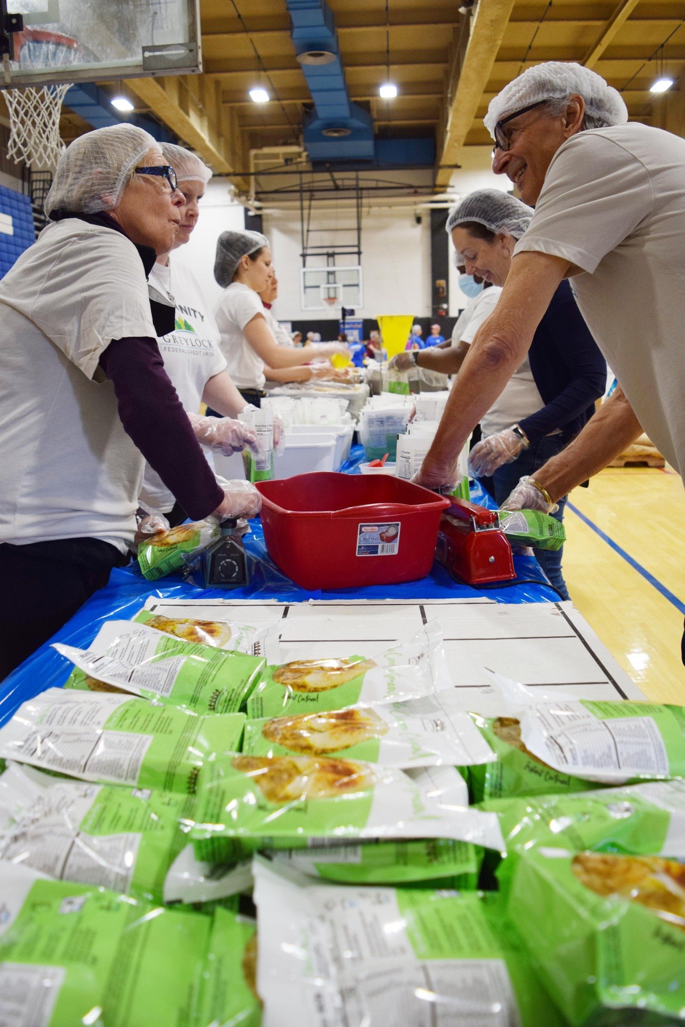 On Saturday, April 20th, Team Berkshire Bounty gathered with several other organizations for the Meals for Good event. Collectively we created, measured, and packed 40,000 servings of nutritious, ready to eat meals, a total of 6,072 lbs of food. This