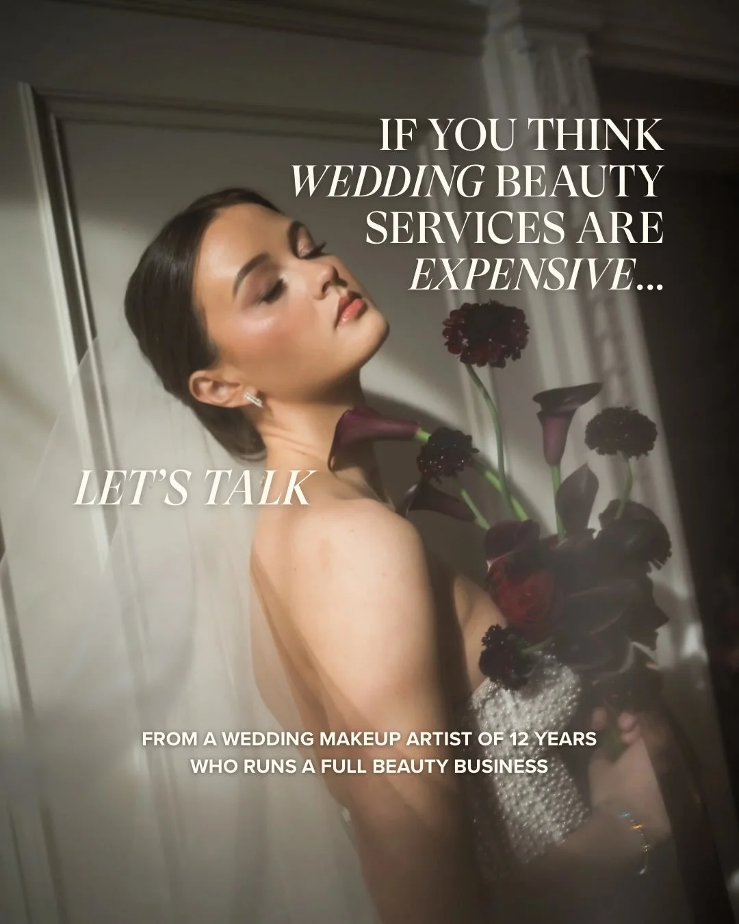 Wedding makeup pricing isn&rsquo;t random &mdash; and it isn&rsquo;t just &ldquo;for an hour of makeup.&rdquo;

This carousel breaks down what actually goes into a $450+ wedding makeup service:
the admin work, the preparation, the product investment,