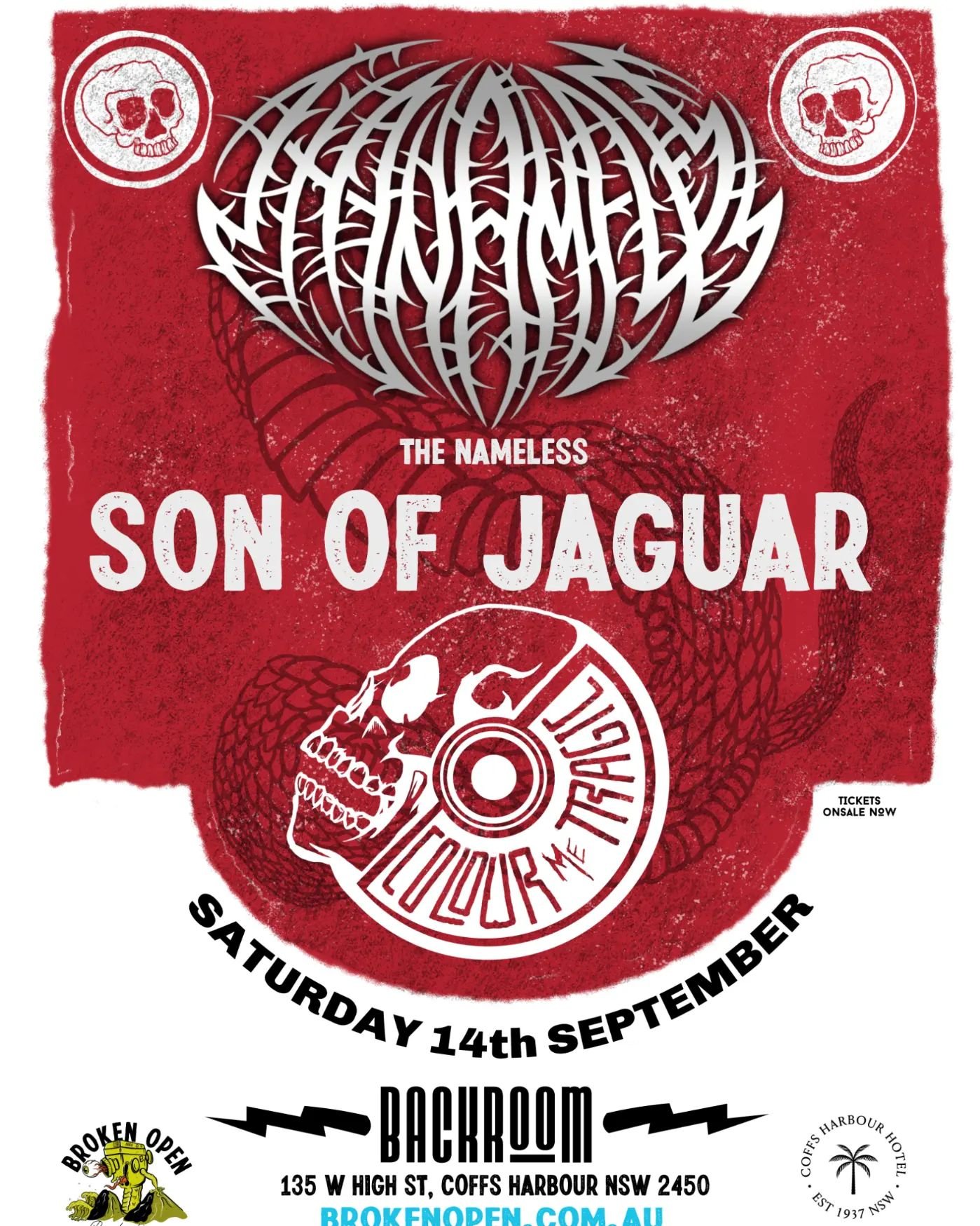 Next weekend! Grab your tickets for an epic Saturday night of music...
👉 @sonofjaguarband
👉 @thenameless_insta
👉 @colourmetragic
 

Saturday, sorted. 

See ya at @backroomcoffs 

#coffsharbour #coffscoast #coffs #gig #livemusic