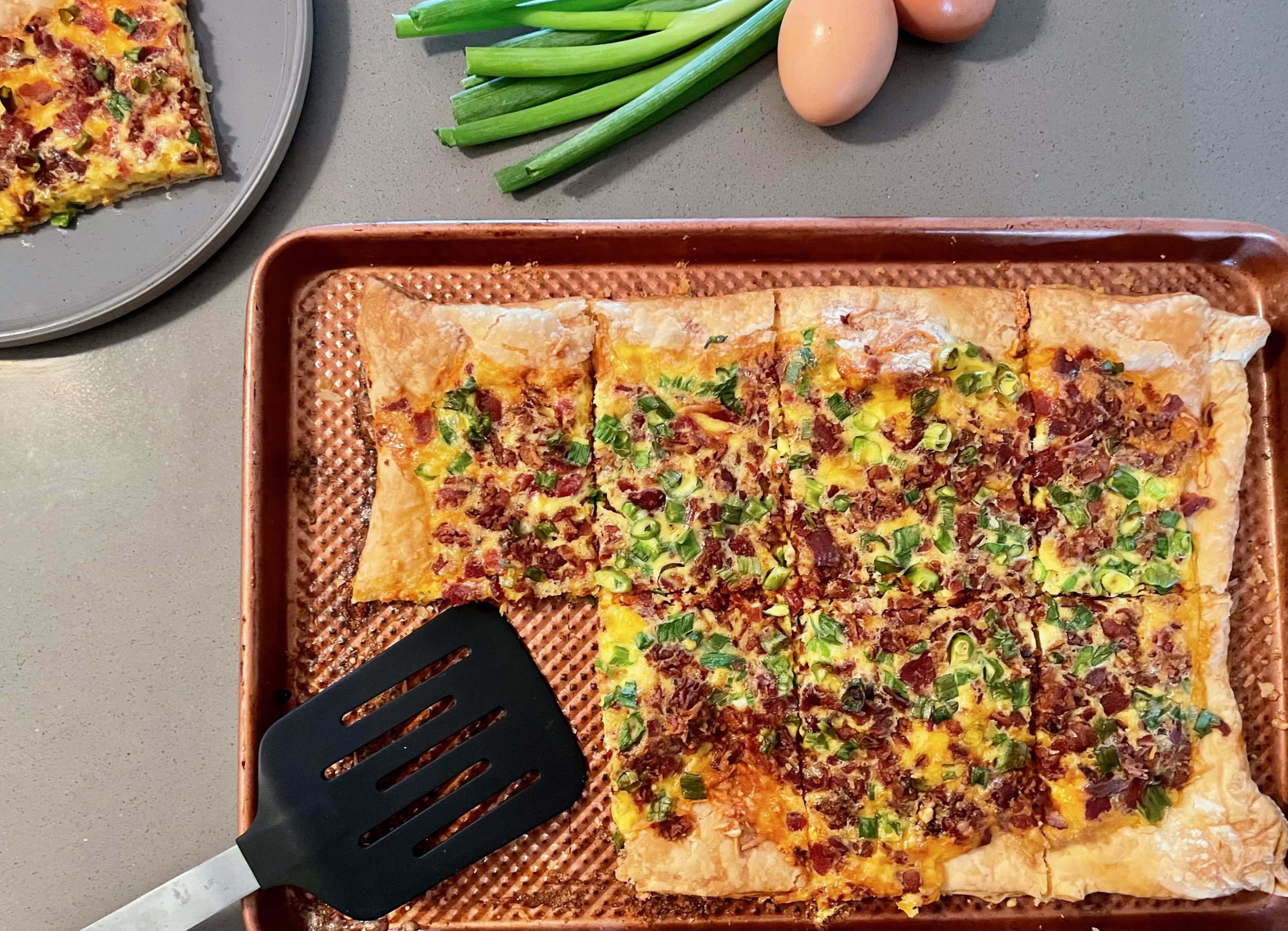 breakfast puff pastry pizza — simple (not basic) eats