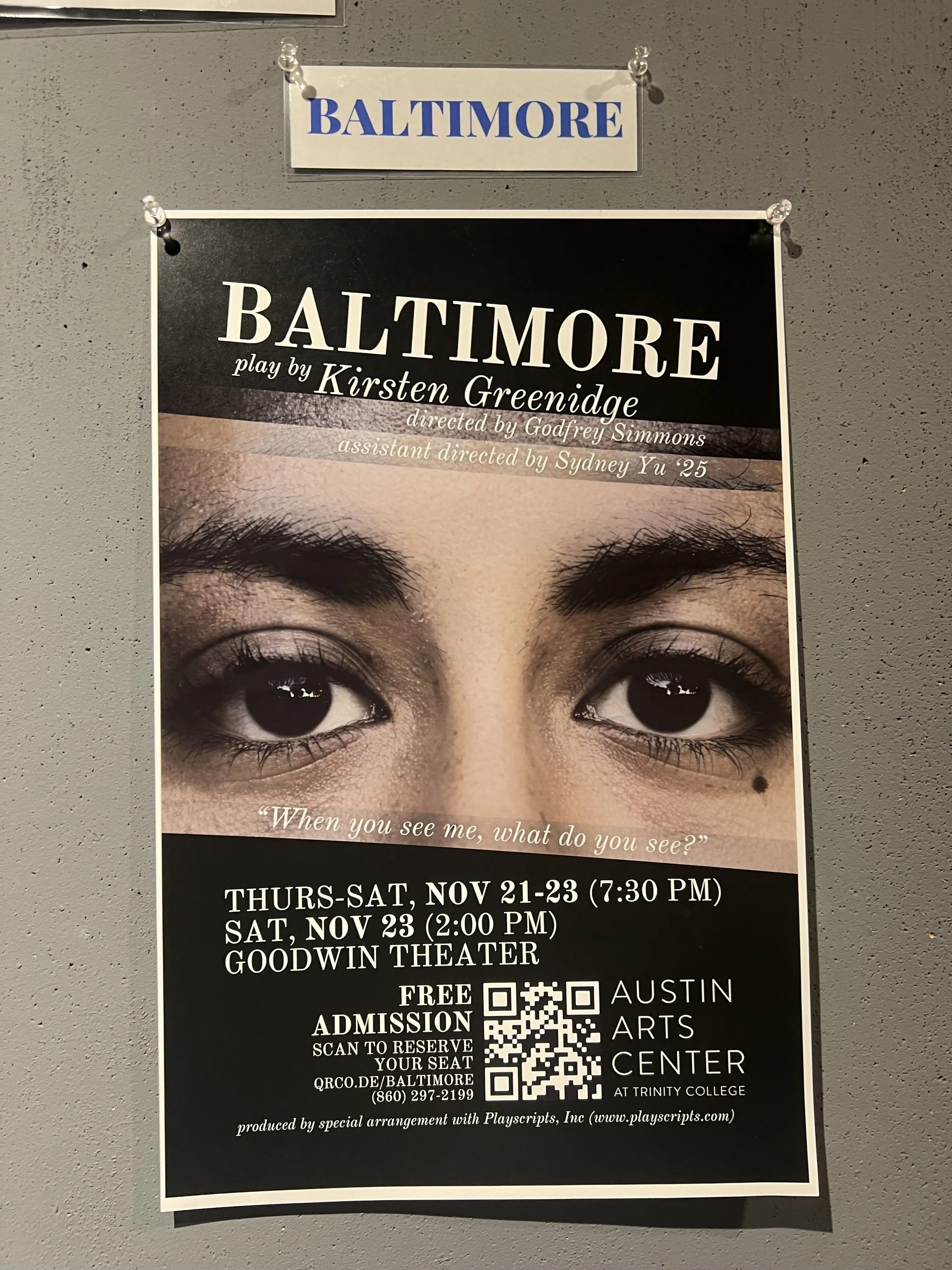 "Baltimore" at Trinity College, dir. Godfrey Simmons