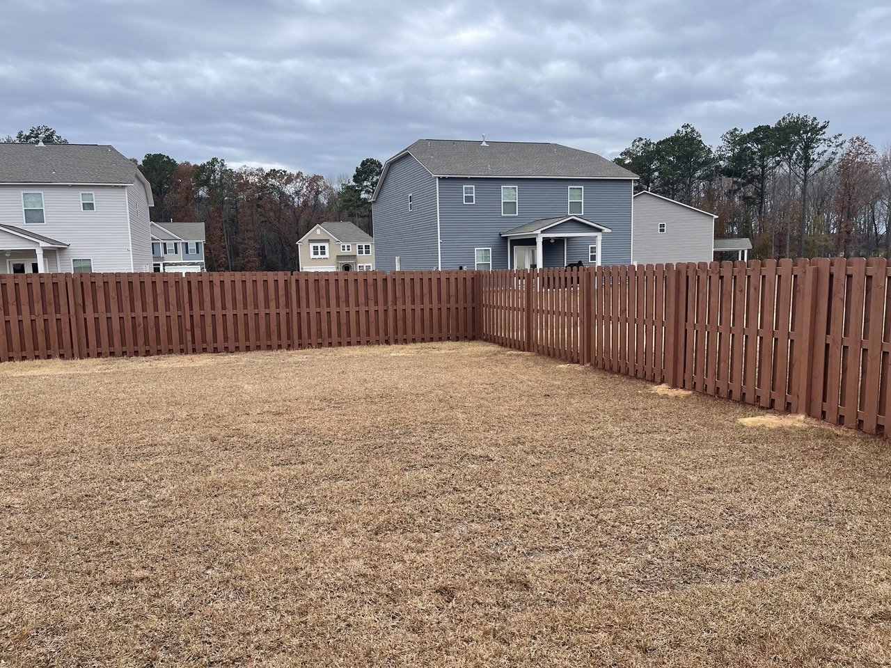 Shadowbox Fence staining