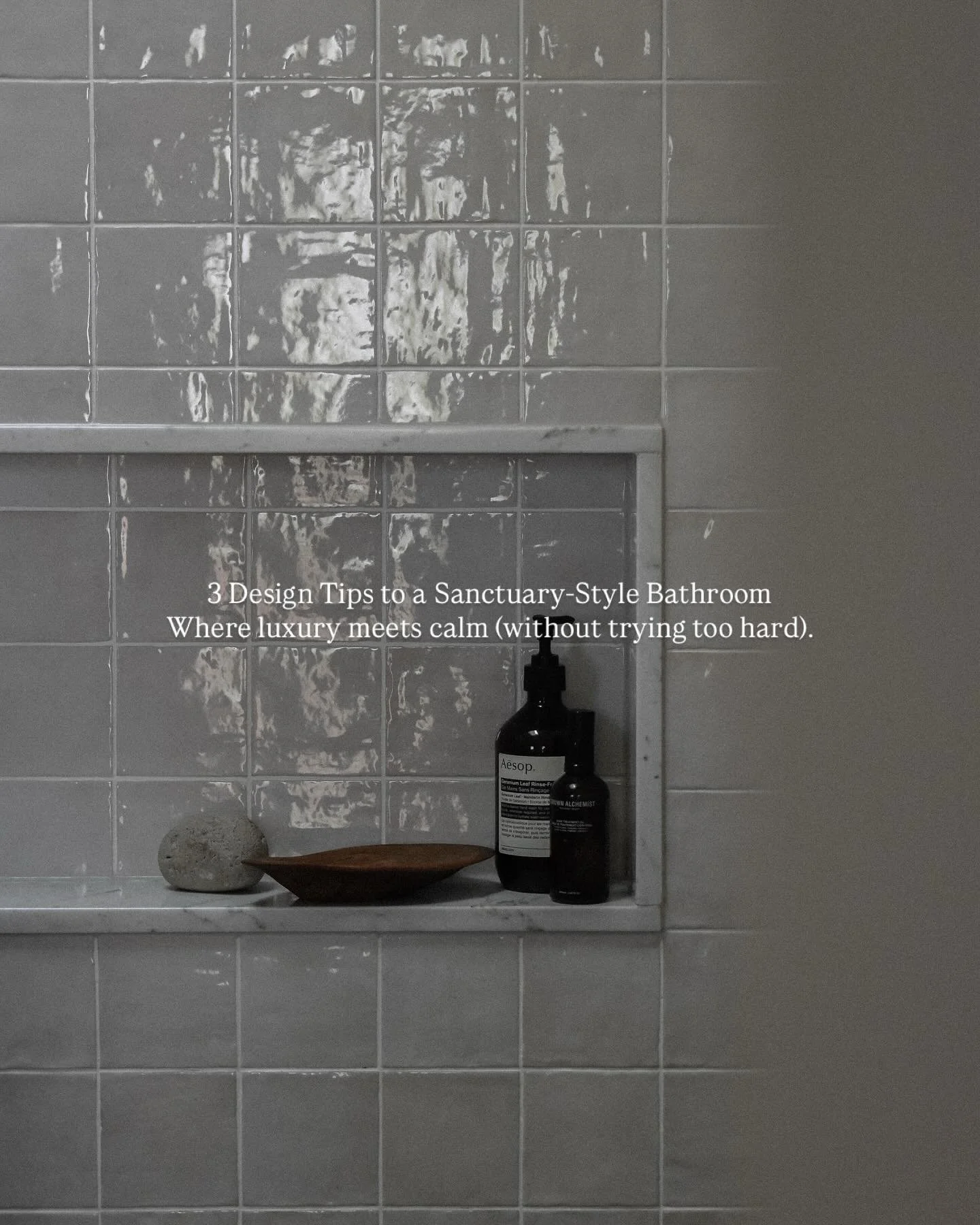 Your bathroom shouldn&rsquo;t just look good &mdash; it should feel good.
Here are three simple (but powerful) ways to create a bathroom that whispers calm, not chaos.

🤎 Layer natural materials &mdash; warmth, depth, and texture always win.
🤎Light