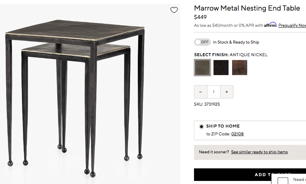  Pottery Barn Nesting End Tables 