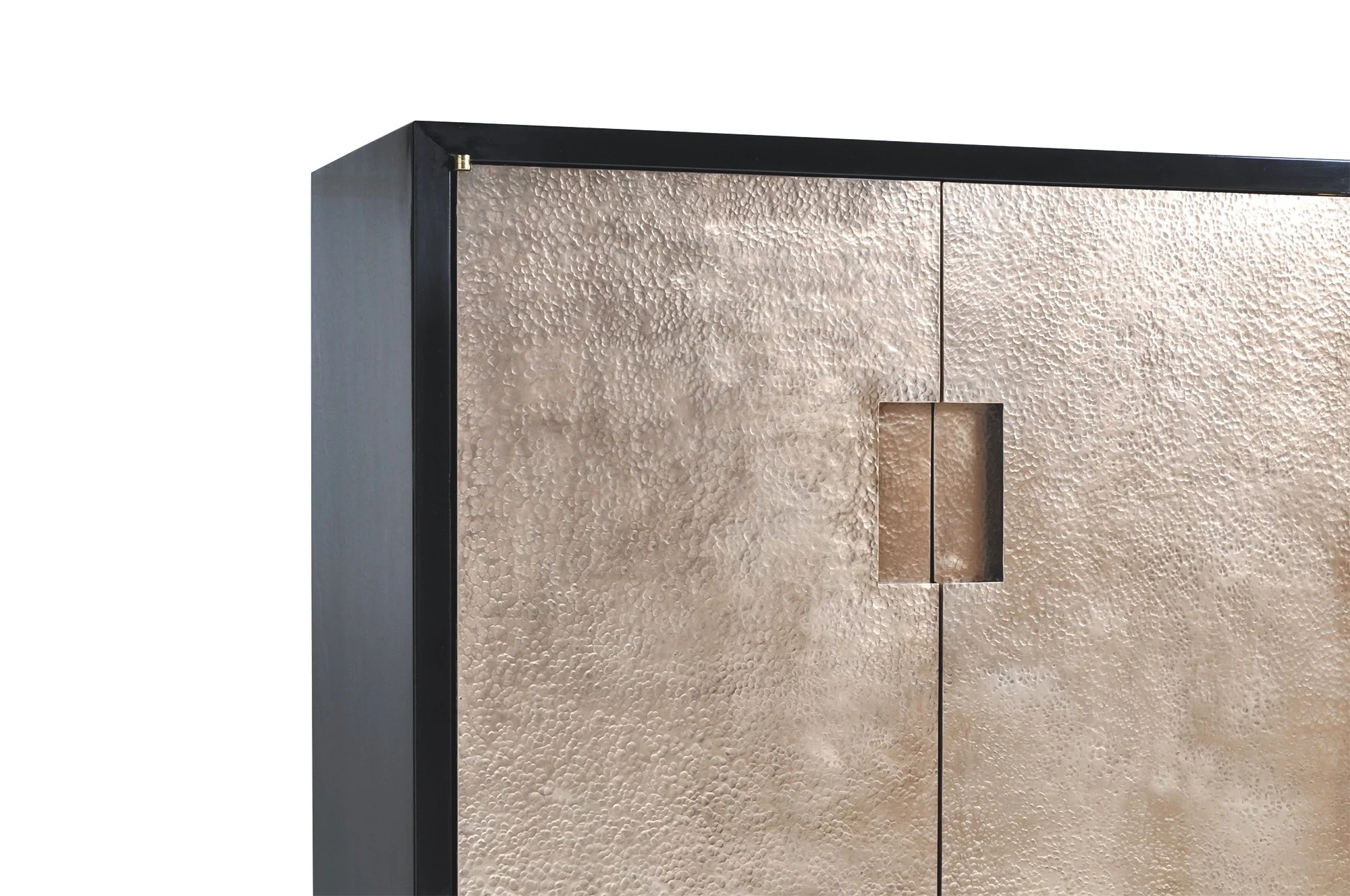 Pacifica Sideboard in Black Lacquer and Hammered Bronze — Newell