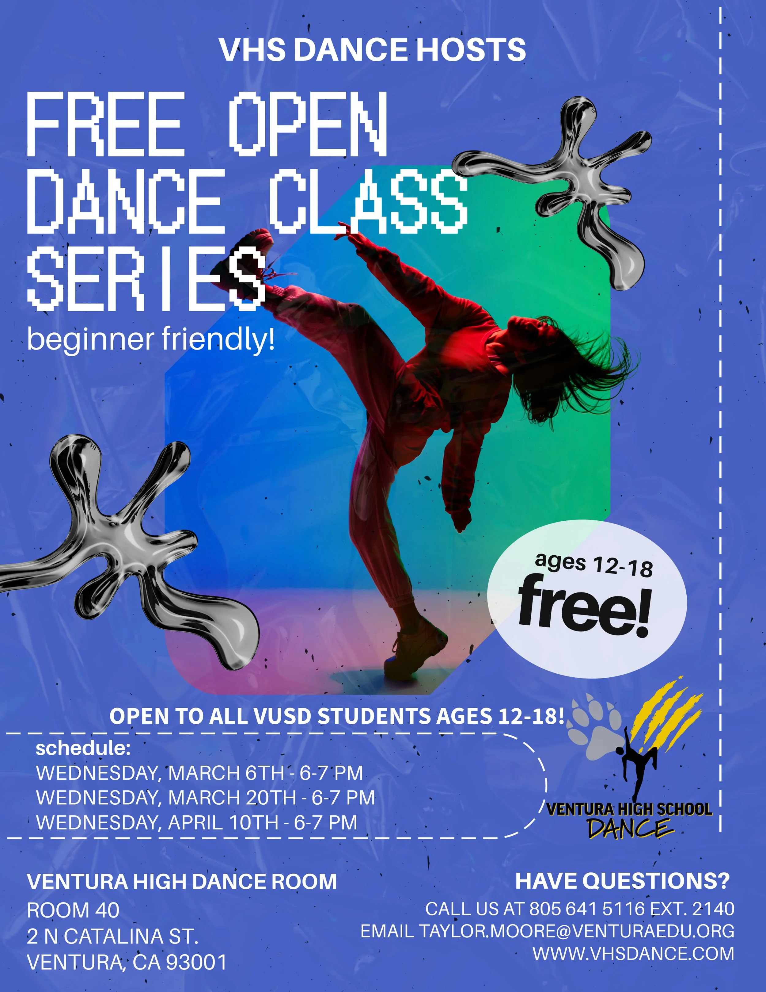 FREE OPEN DANCE CLASSES ! — Ventura High School Dance