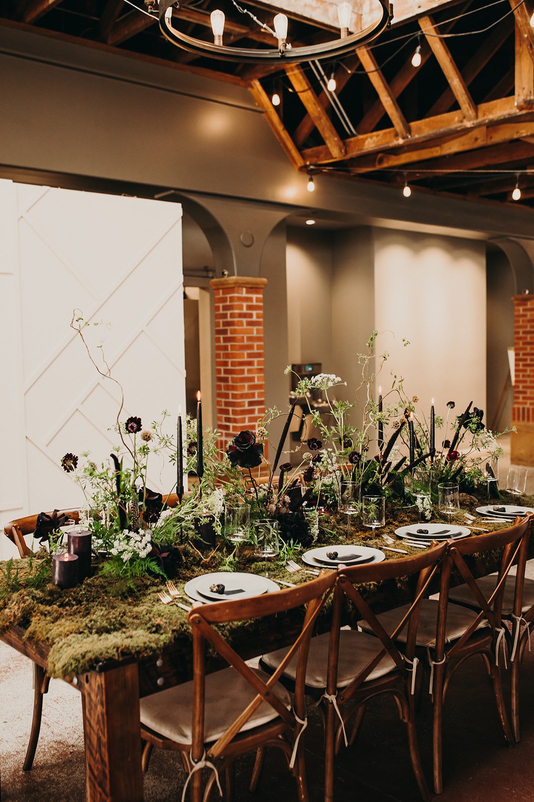 moss wedding centerpiece