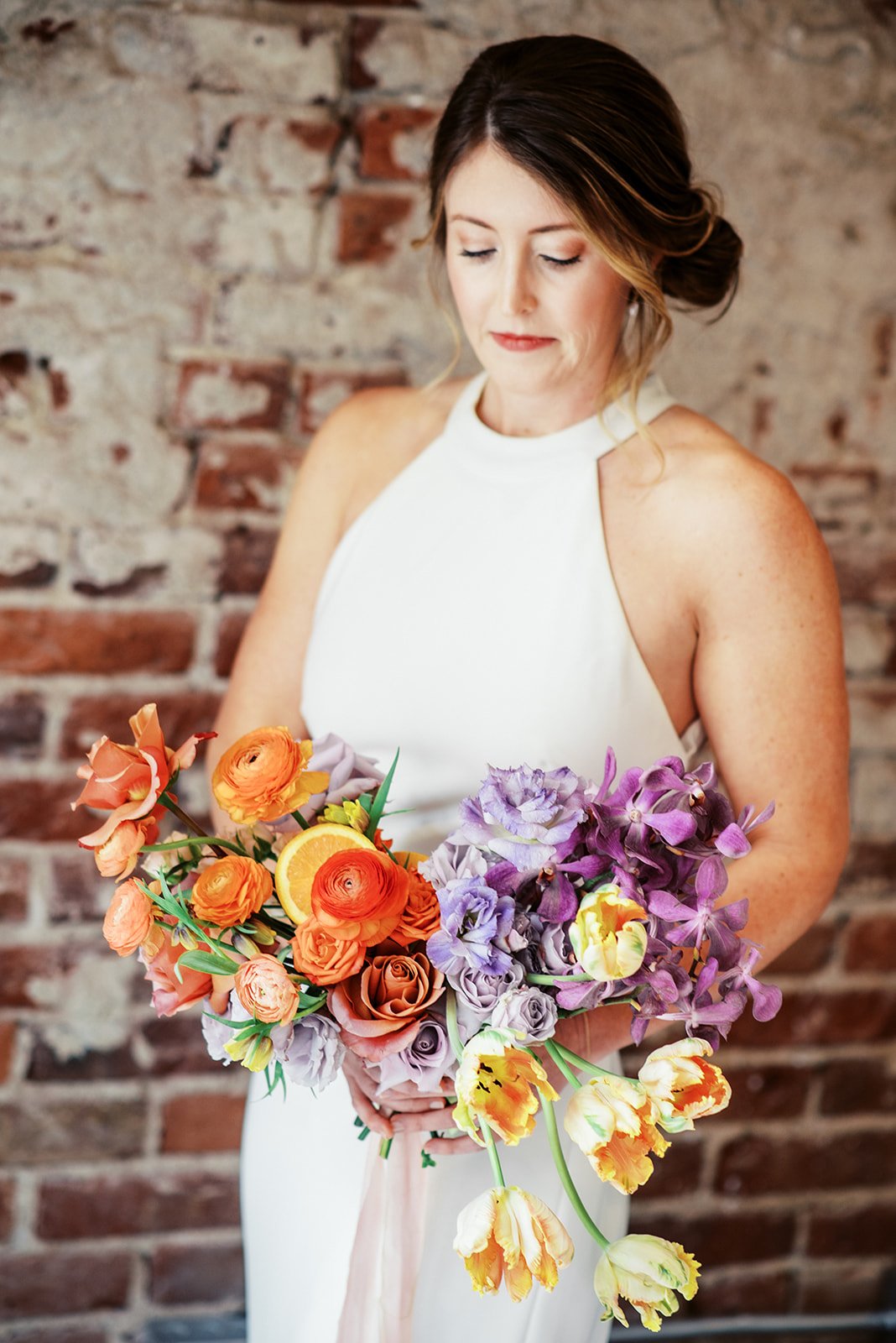 colorful bridal bouquet