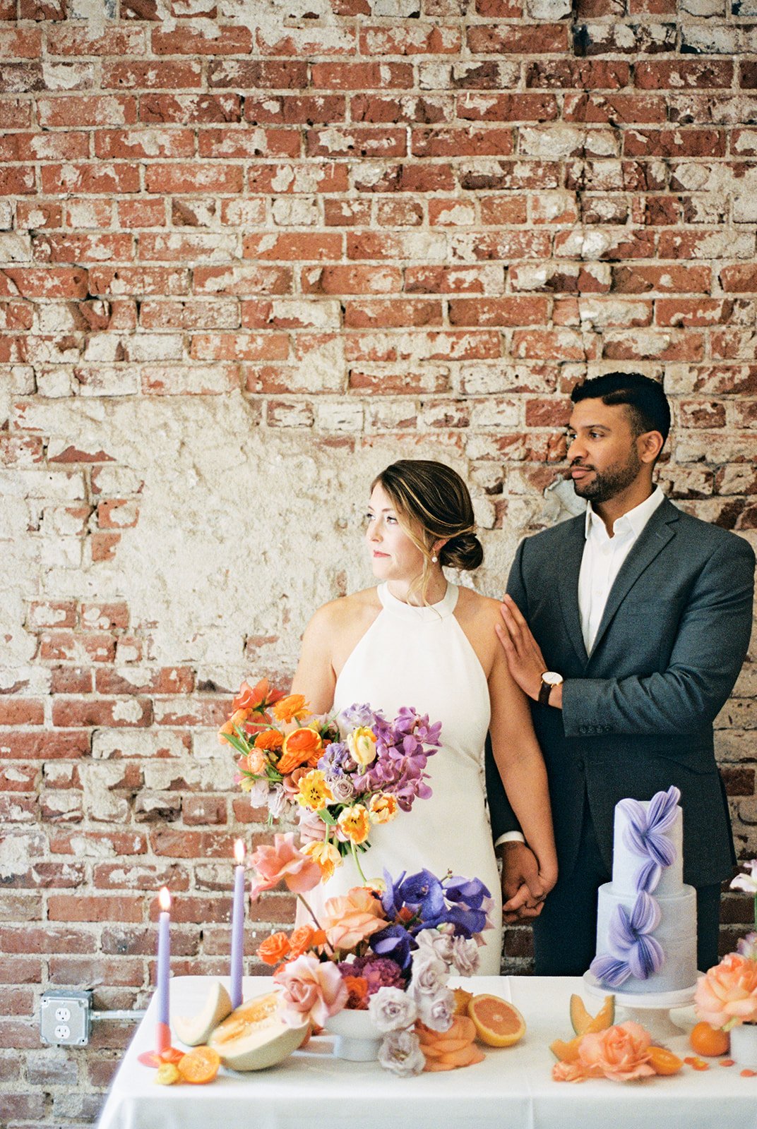 purple and orange wedding design