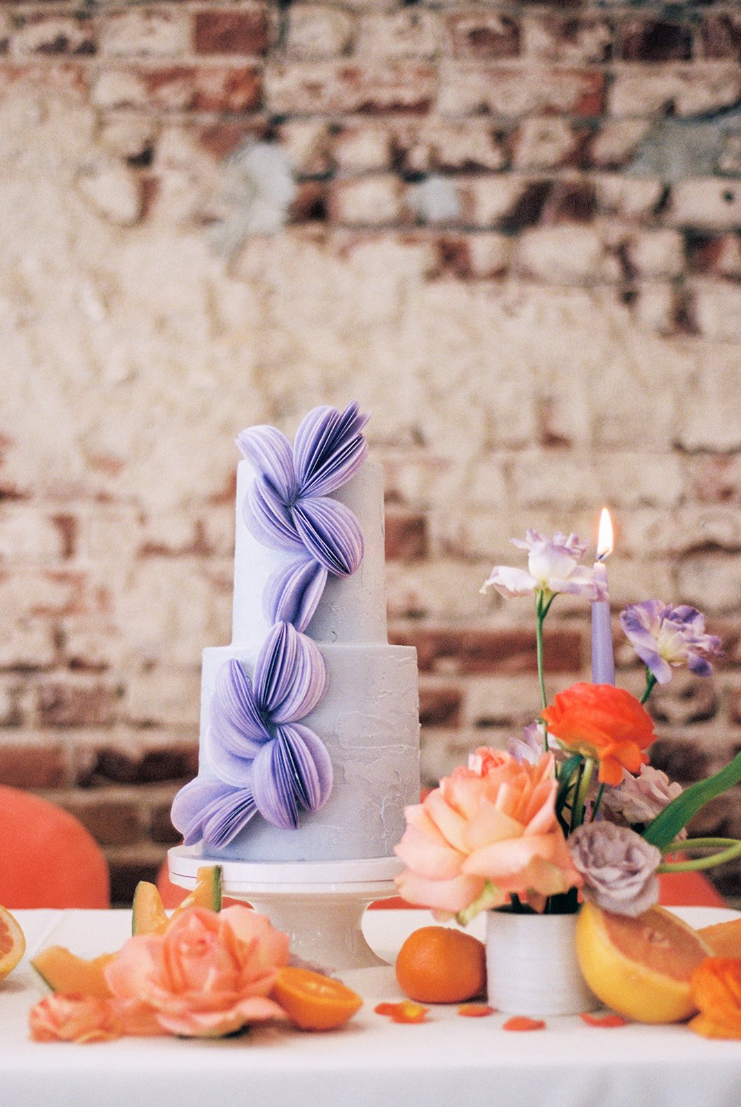 purple wedding cake