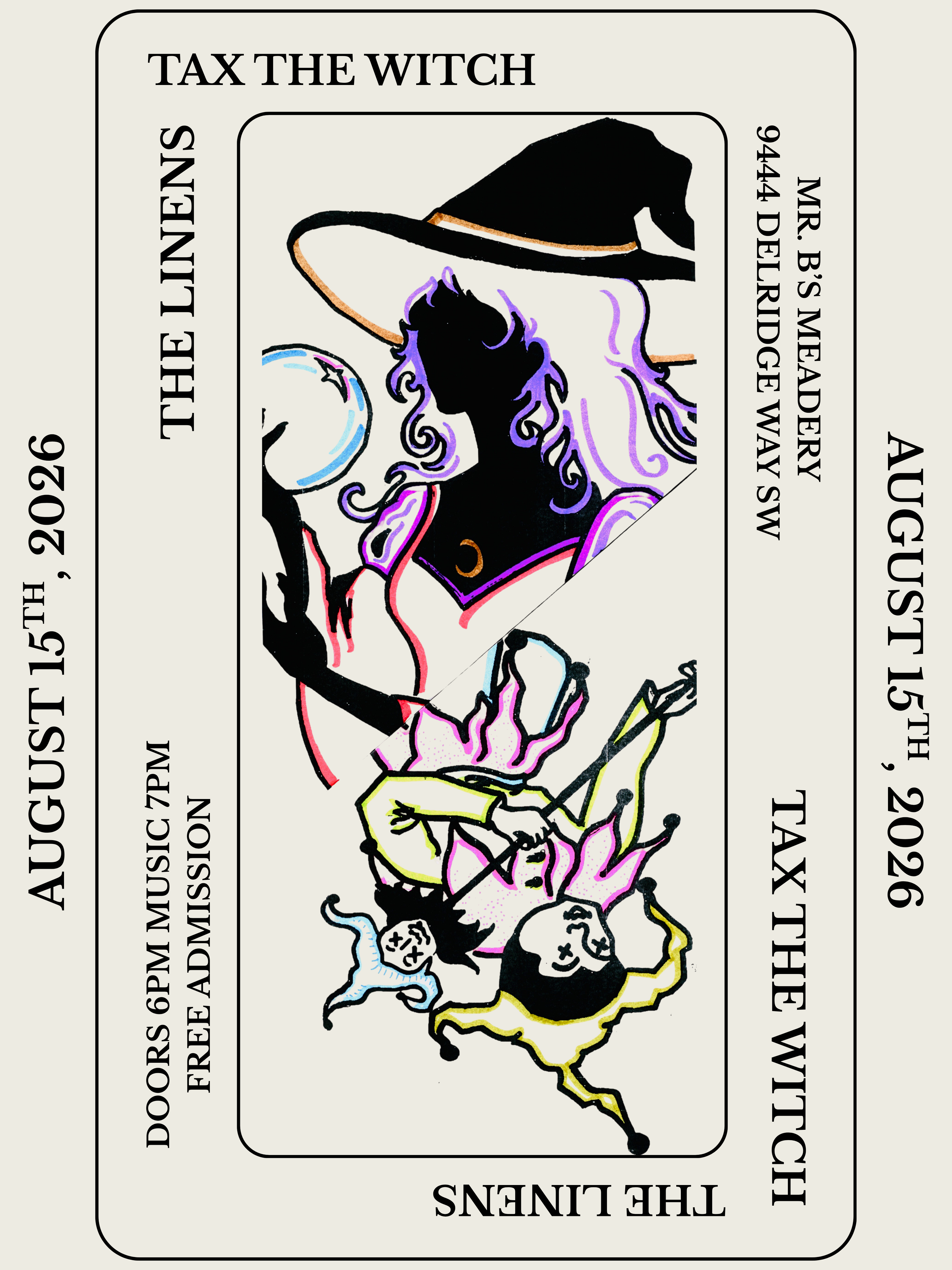 Live musical performance by The Linens &amp; Tax The Witch