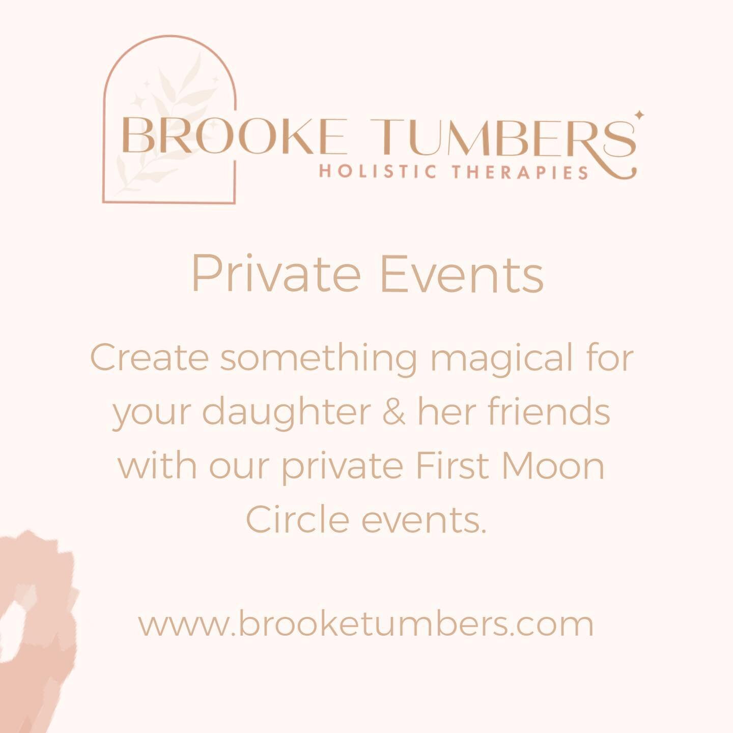 ✨ Private Events ✨

Create something magical for your daughter &amp; her friends with our private First Moon Circle events.

An intimate event with up to ten girls and their mothers/careers. Keeping the connection and sisterhood alive as they move th