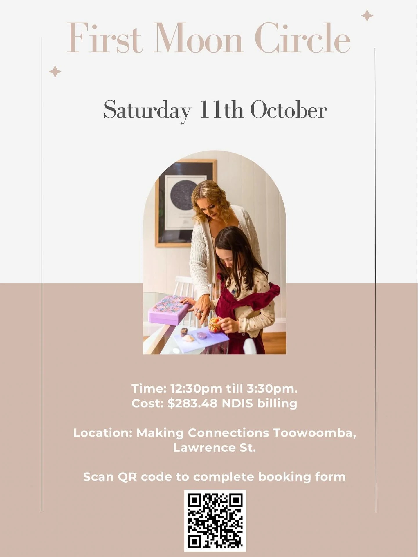 🌸 NDIS First Moon Circle in Toowoomba 🌸

✨ I&rsquo;m excited to share that Making Connections Toowoomba has invited me to partner with them to host a First Moon Circle for girls aged 9&ndash;14 years.

This gentle, educational group space supports 