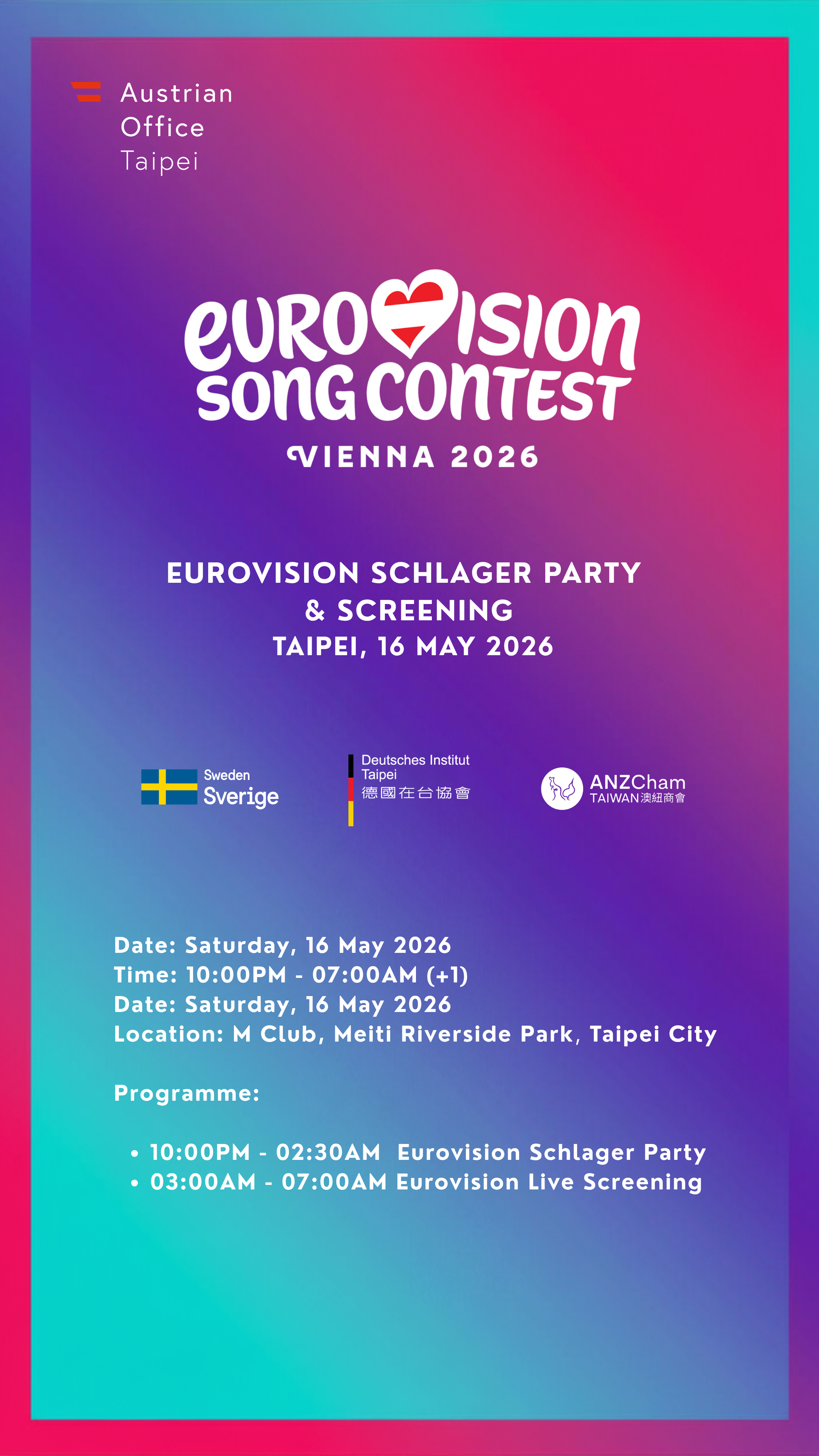 Invitation to 2026 Eurovision Schlager Party &amp; Live Screening