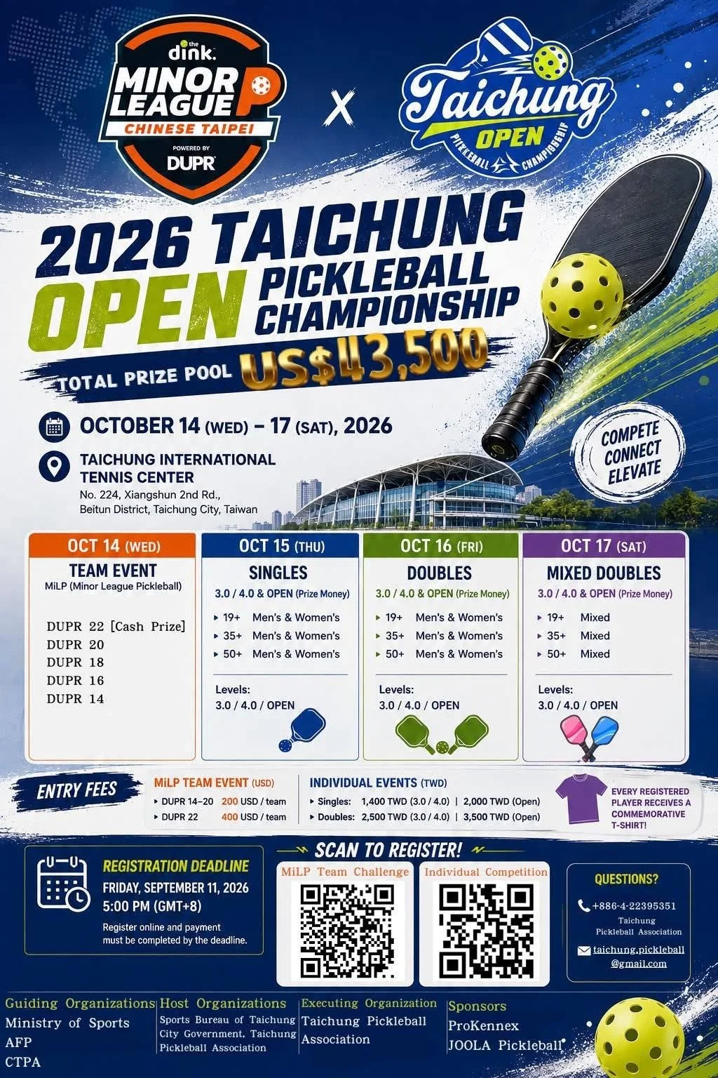 (REGISTRATION NOW OPEN!) 2026 Taichung Open Pickleball Championship - Taichung City