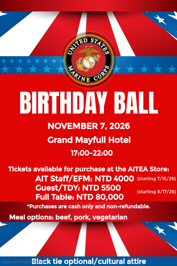 Marine Ball Ticket Sale at AITEA