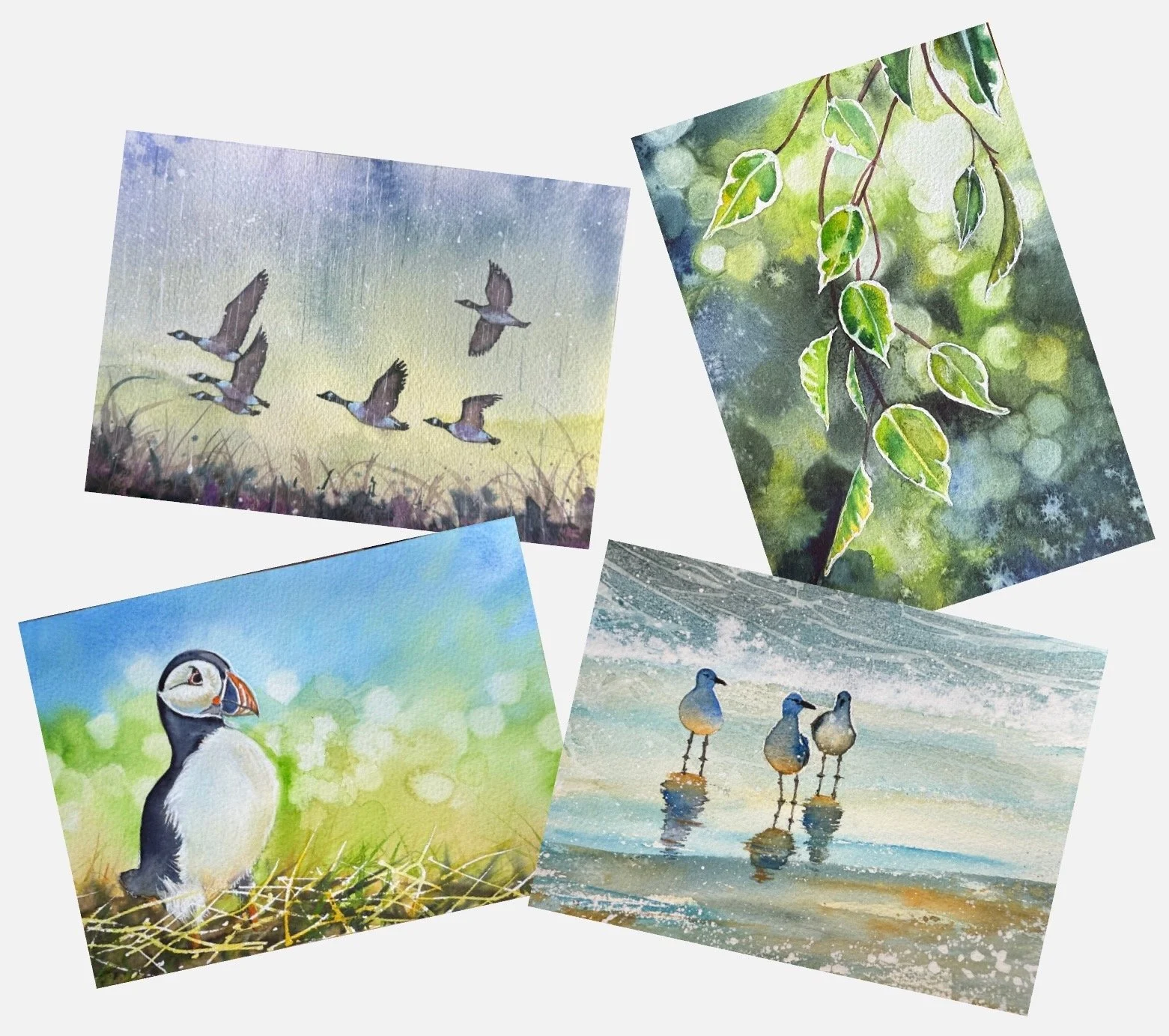 Four little paintings, sold at charity auction