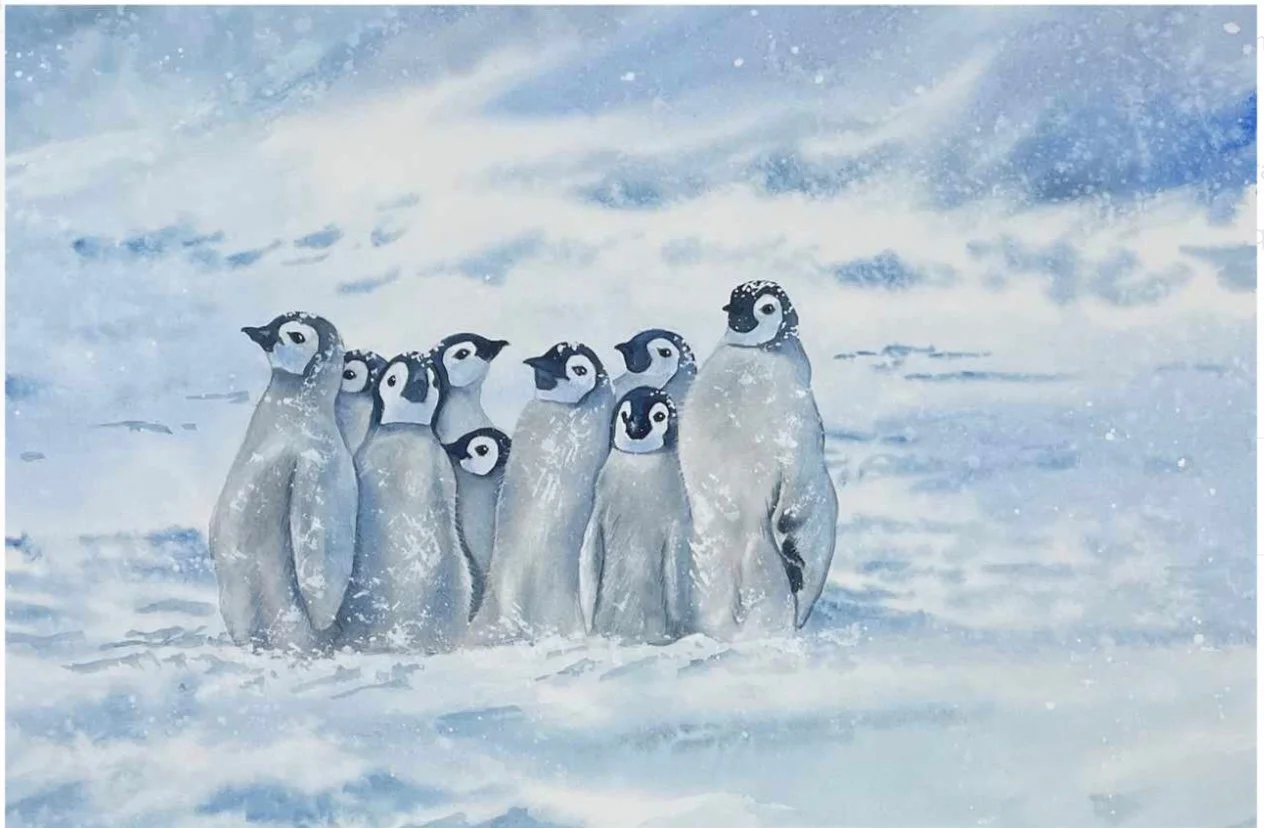 Penguin Huddle - SOLD (click to buy prints)