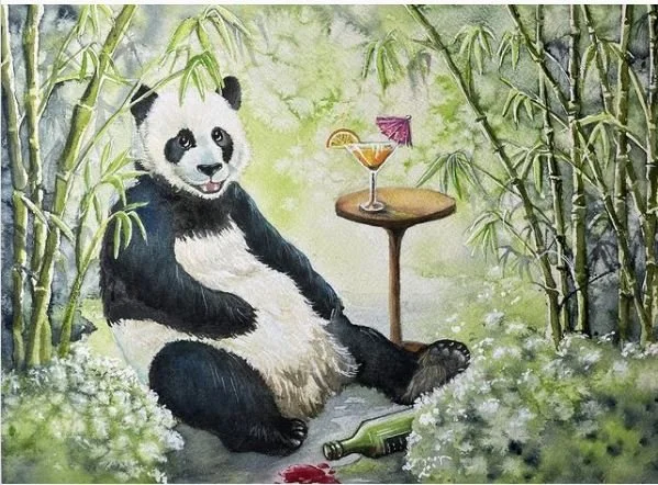 'The Tipsy Panda' (Commission - SOLD)