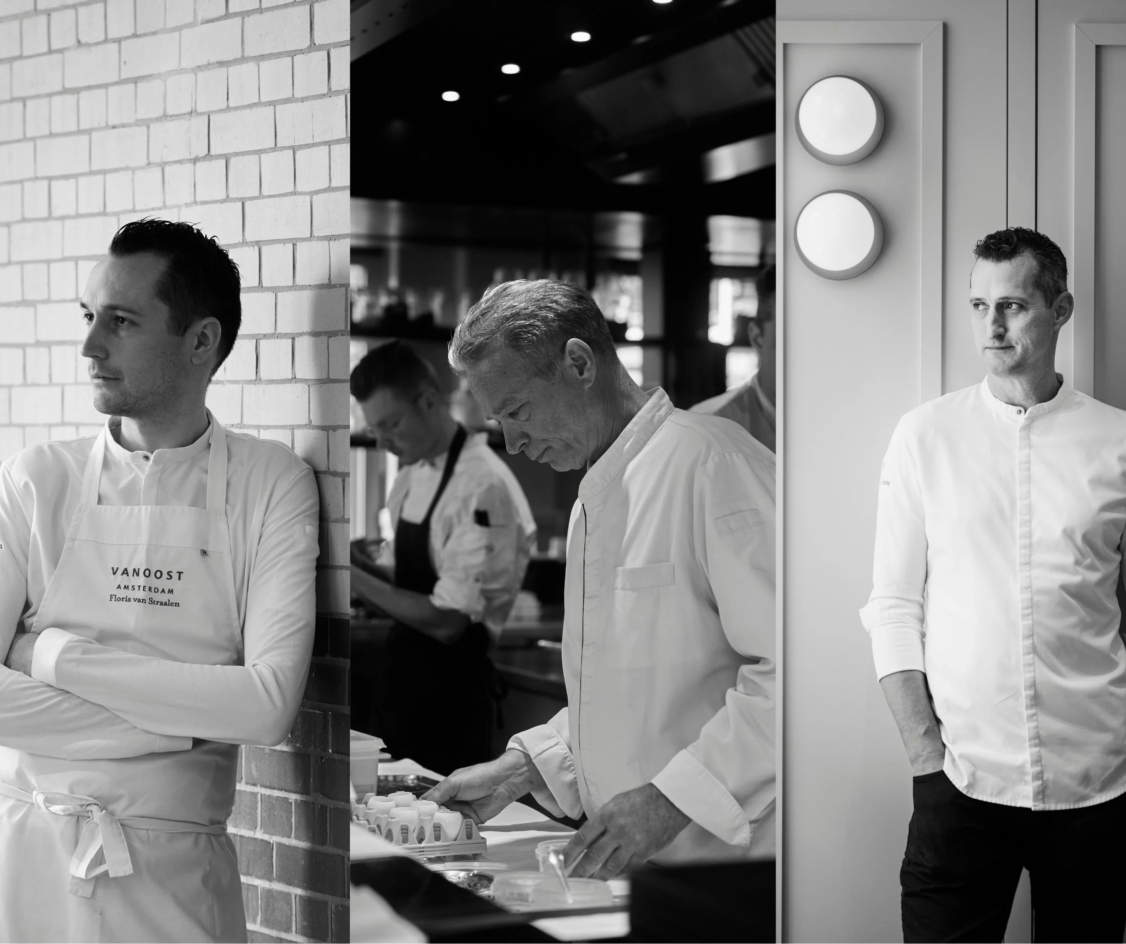Chef Floris van Straalen, three-starchef Jannis Brevet and Paul de Groote