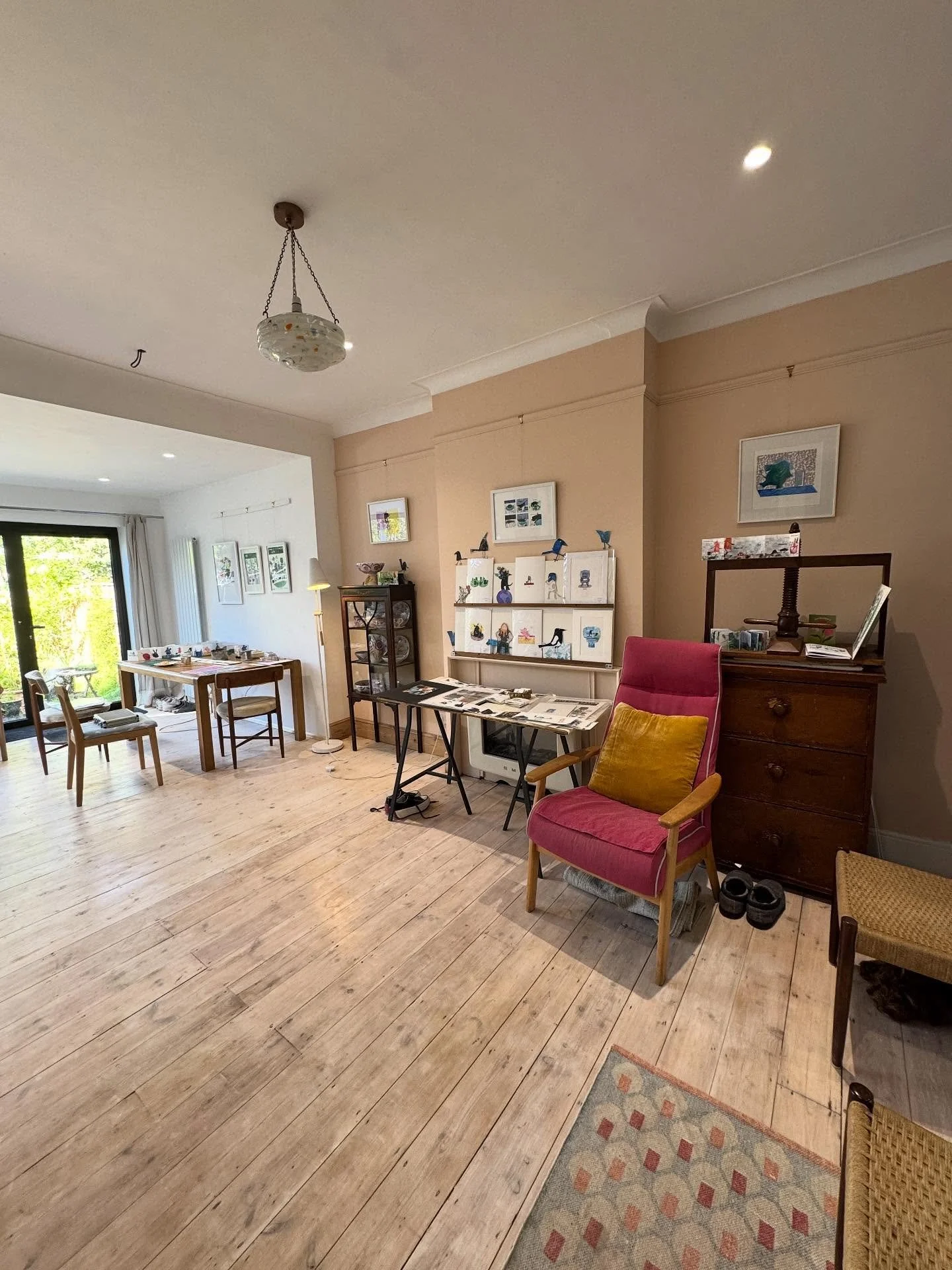 We&rsquo;re off! @sydenhamartiststrail starts today - come down to @kvparkin lovely, sunny house to try your hand at making a concertina book, browse our prints and check out @jonquilcookceramics stunning work. 52 Cranston Road SE23 2HB open between 