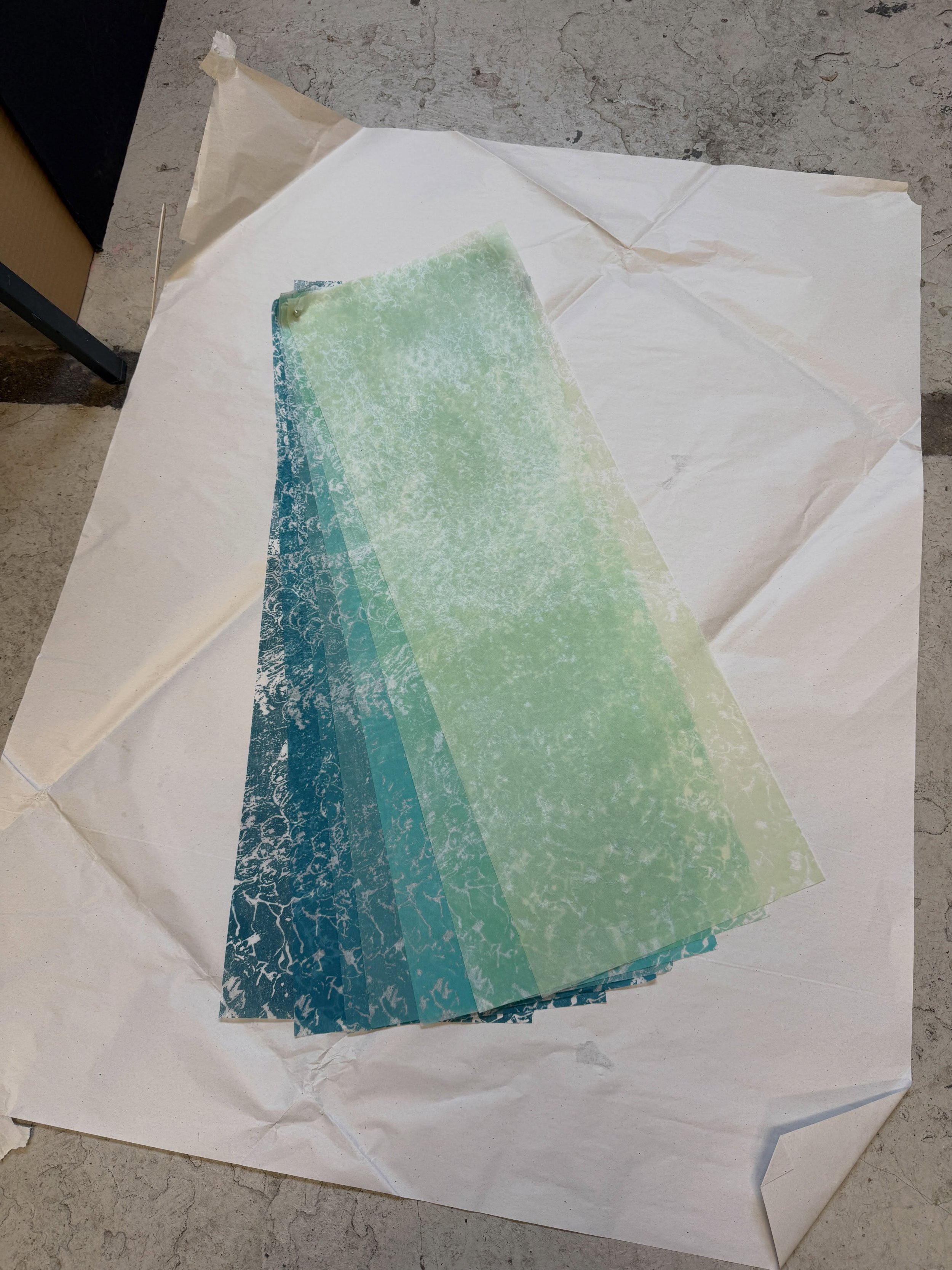 Thinking of Nan Shepherd&rsquo;s description of clear running water in the burns of Scotland as &lsquo;Light massed upon itself&rsquo; whilst I&rsquo;m trying to work out how to show these prints together. The image is of bubbles and refracted sunlig