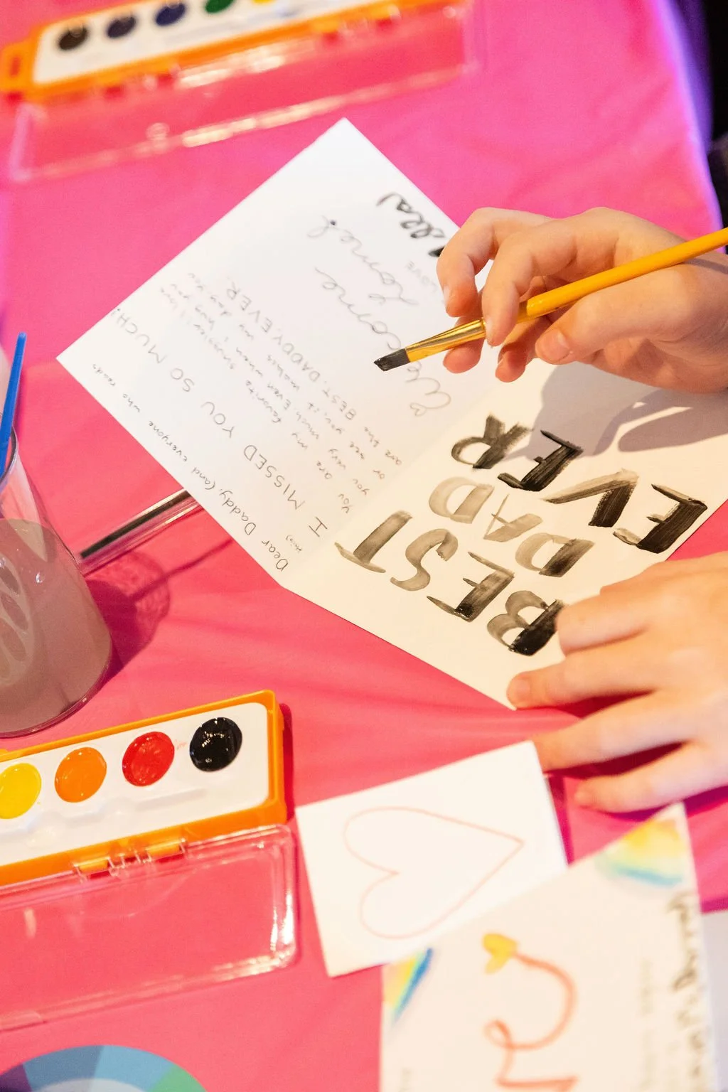 Craft station at Young at Heart's Hyde House Valentine’s playdate.