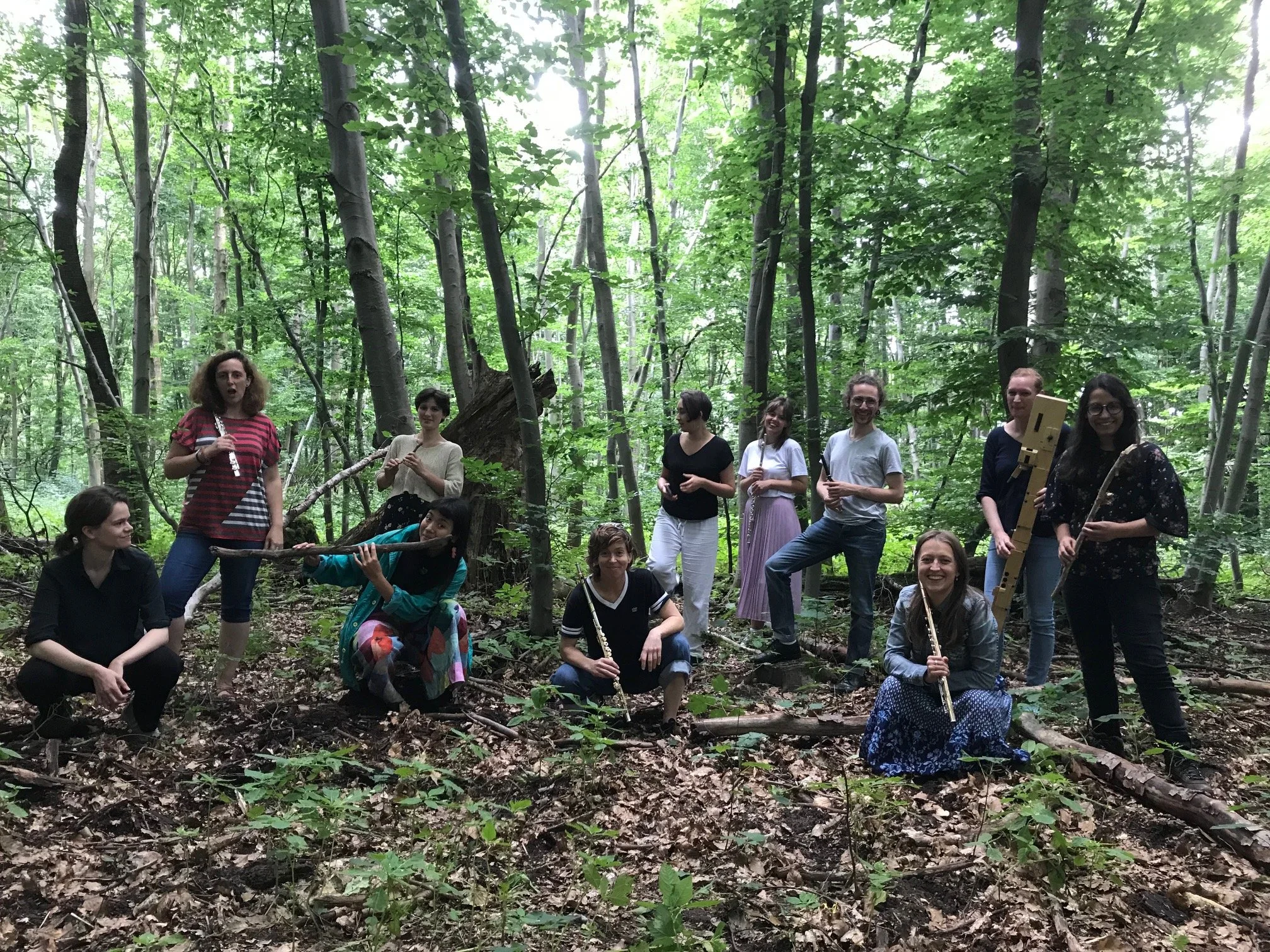 Claire and the 2021 Darmstadt flute studio.