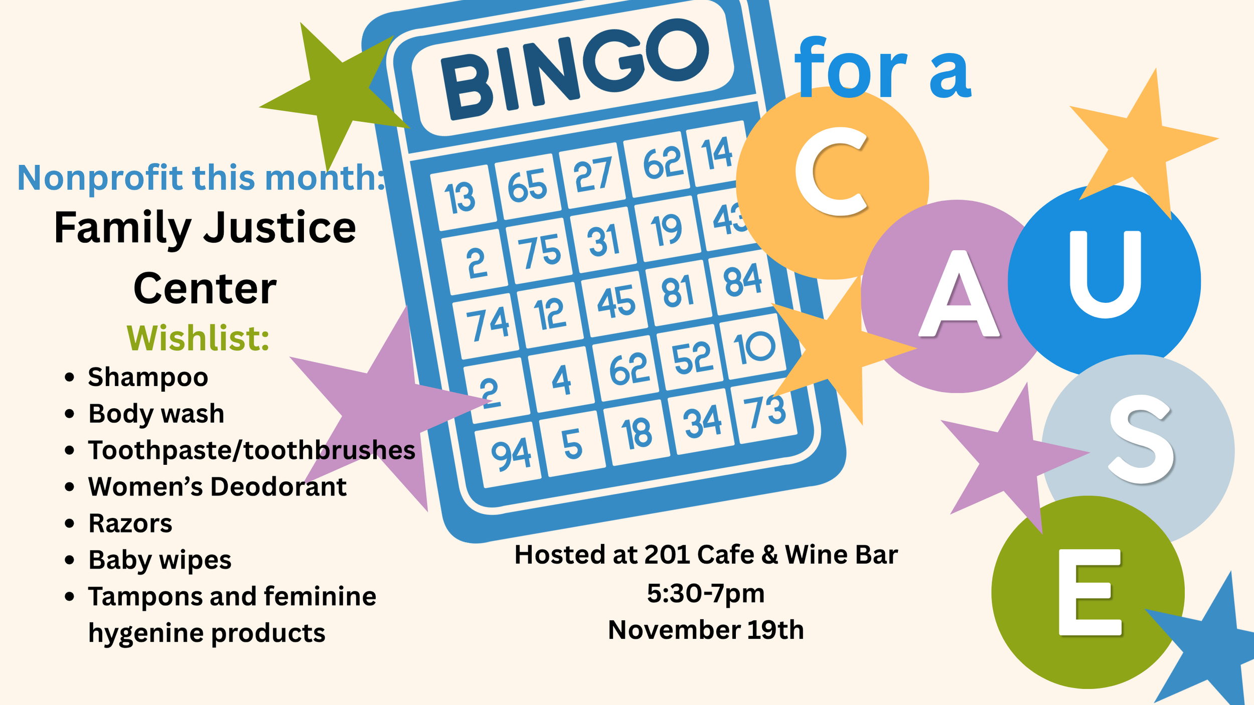 Bingo for a Cause: Family Justice Center