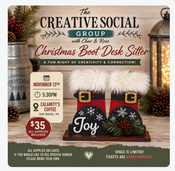 Christmas Boot Desk Sitter