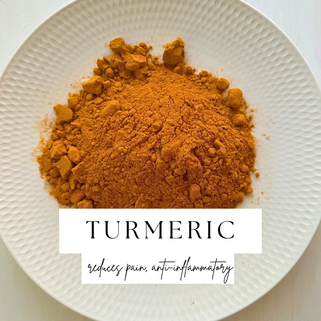 **TURMERIC**

One of nature&rsquo;s most powerful anti-inflammatories. 

Bright, bright orange powder from the turmeric root, related to the ginger family. 

A go-to for chronic inflammation in the gut, and relieving IBS. 

It&rsquo;s so well known b