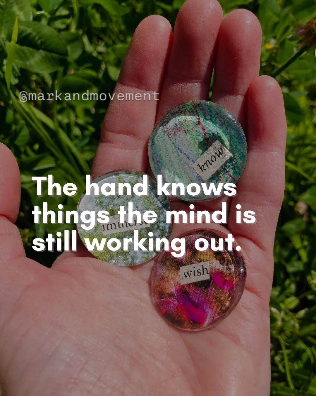 Did you ever notice insights coming to you when you're in a creative flow?

Not forcing. Not thinking. Just making.

Something about giving the hands something to do, without agenda, without rushing to an outcome or an understanding, creates a kind o