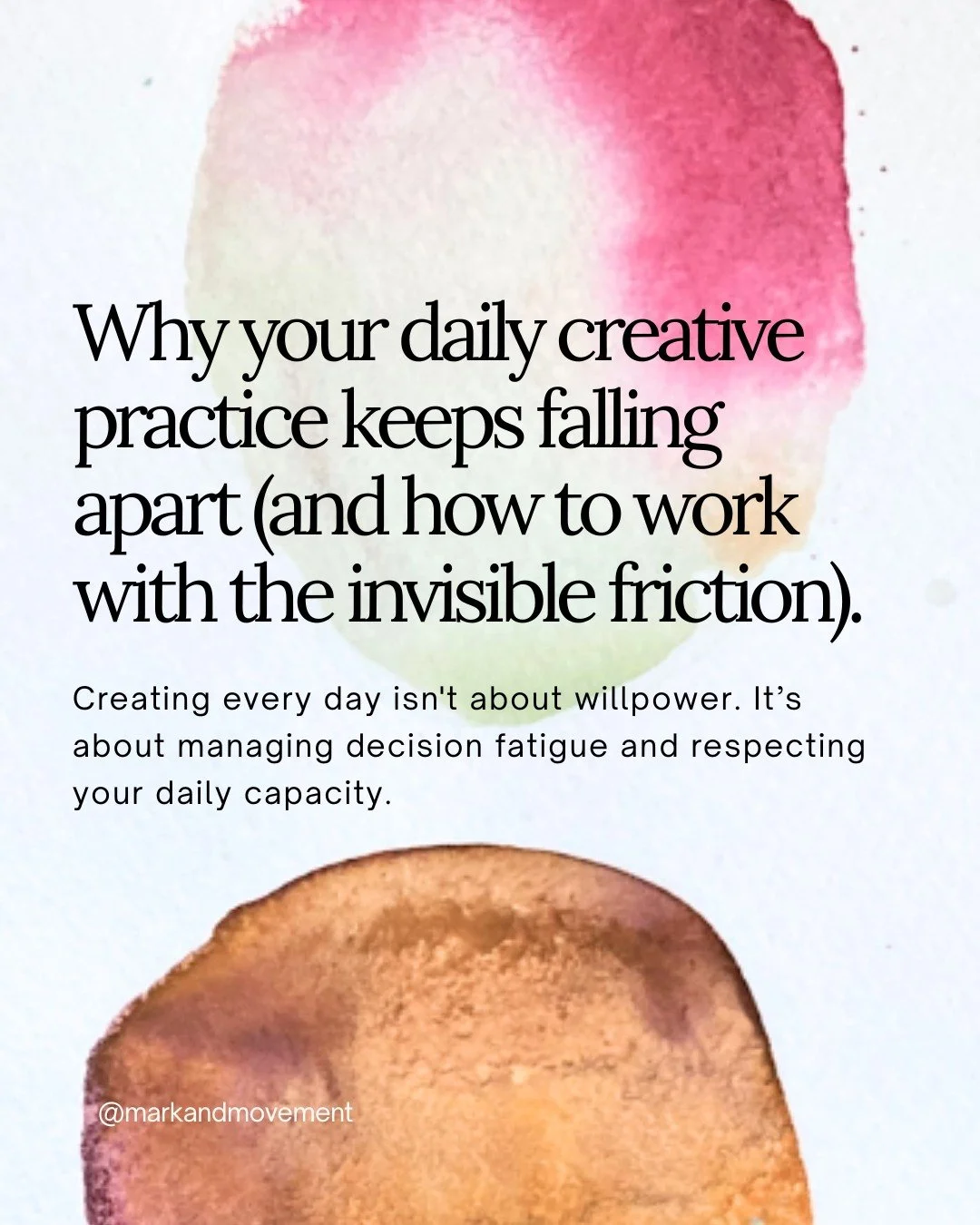 When we want to build a daily creative habit, we tend to focus entirely on willpower. We tell ourselves we just need more discipline.

But from a psychological and somatic perspective, discipline isn't the problem. The real culprit is invisible frict