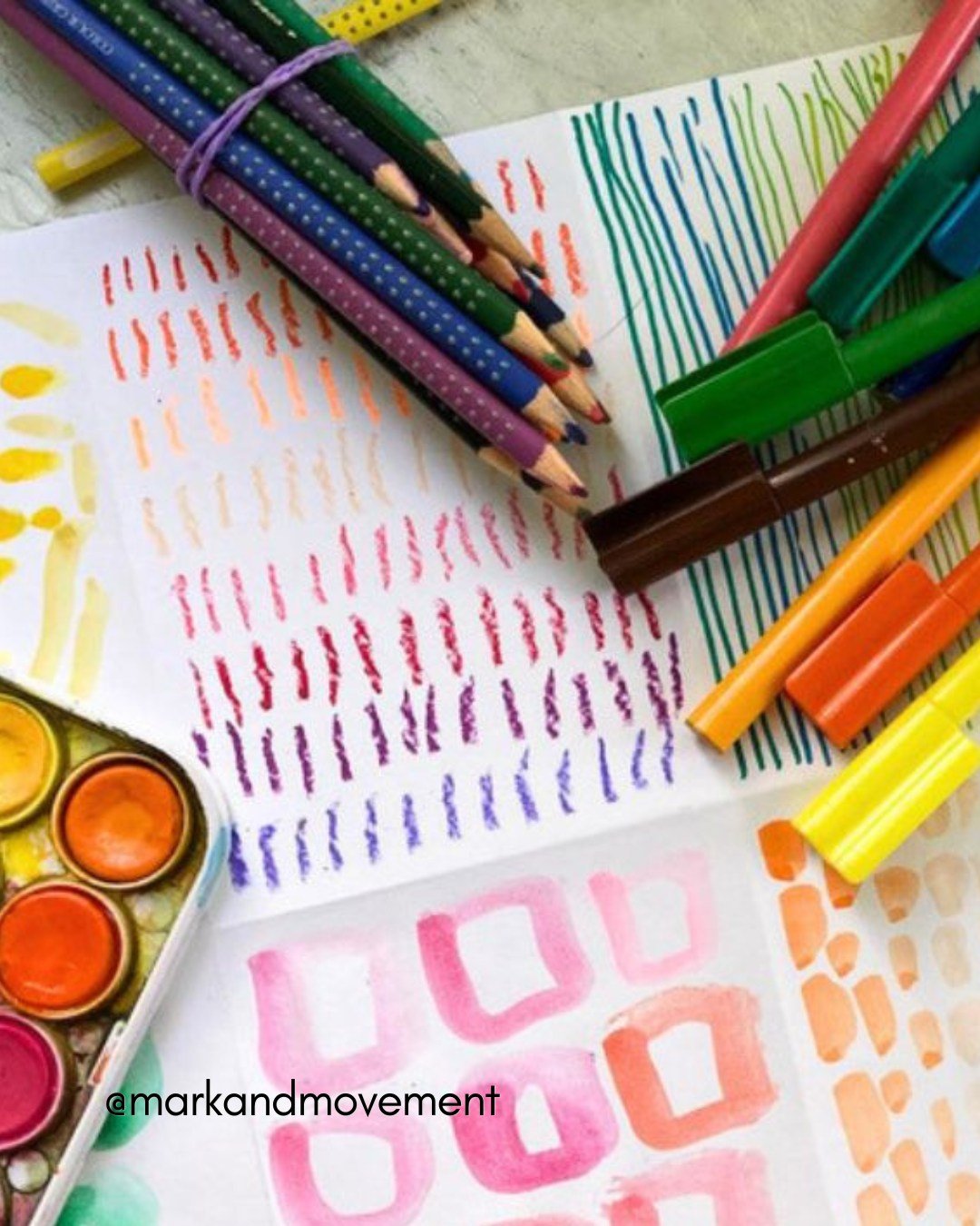 WORKSHOP 📣

In this workshop we'll explore mark making as a simple, accessible self care practice. Working across a range of different art mediums, you'll discover what each one feels like in your hand, what kinds of marks feel satisfying, repetitiv