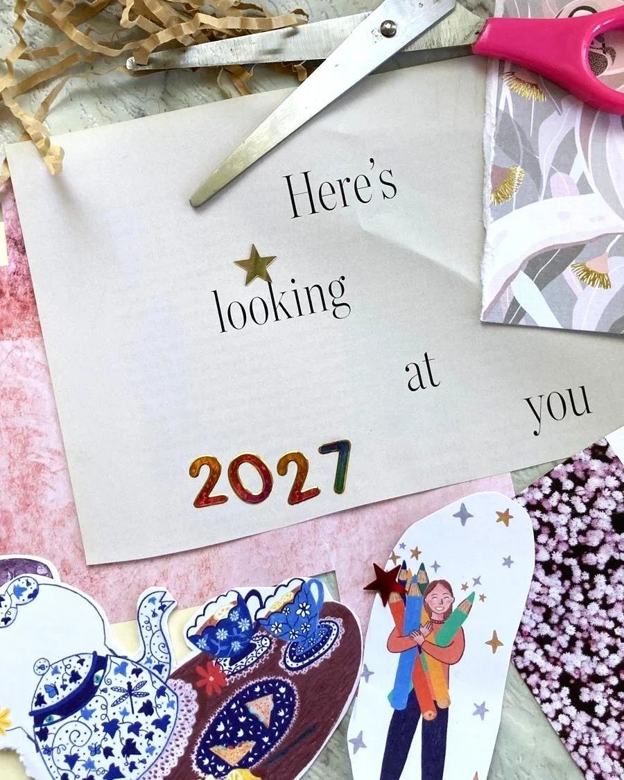 Create personal vision cards for the year ahead exploring body, mind, emotion and spirit.

This workshop is an invitation to slow down at the end of the year and think about what you want to carry into the next one. Using collage and journalling prom