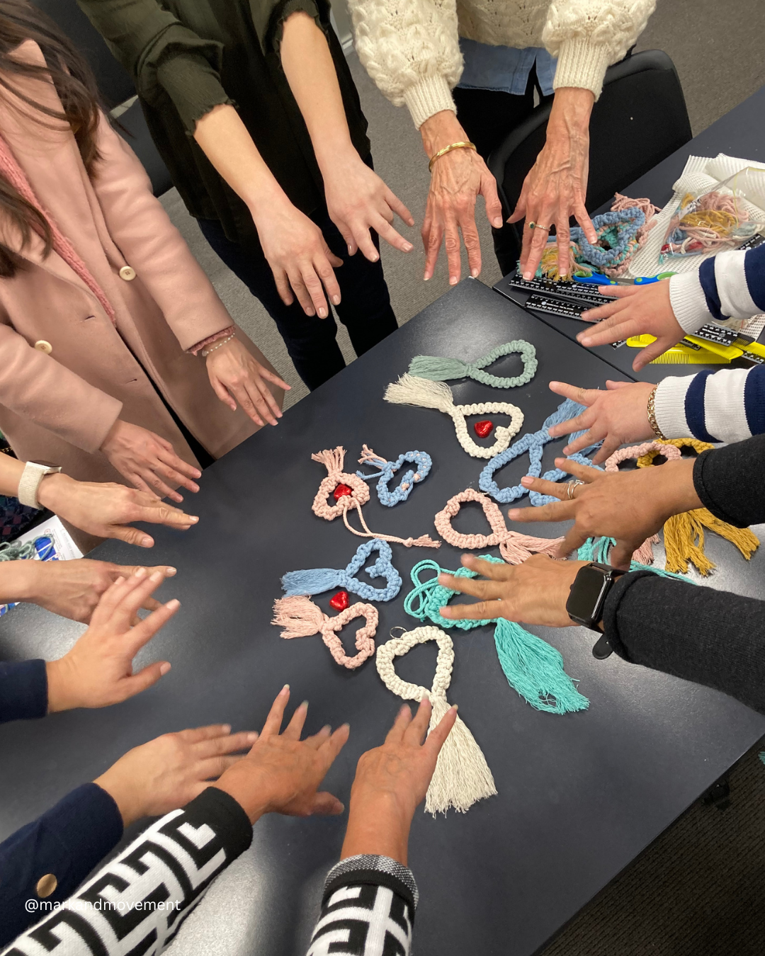 Macrame Hearts at Hurstville Library 2025